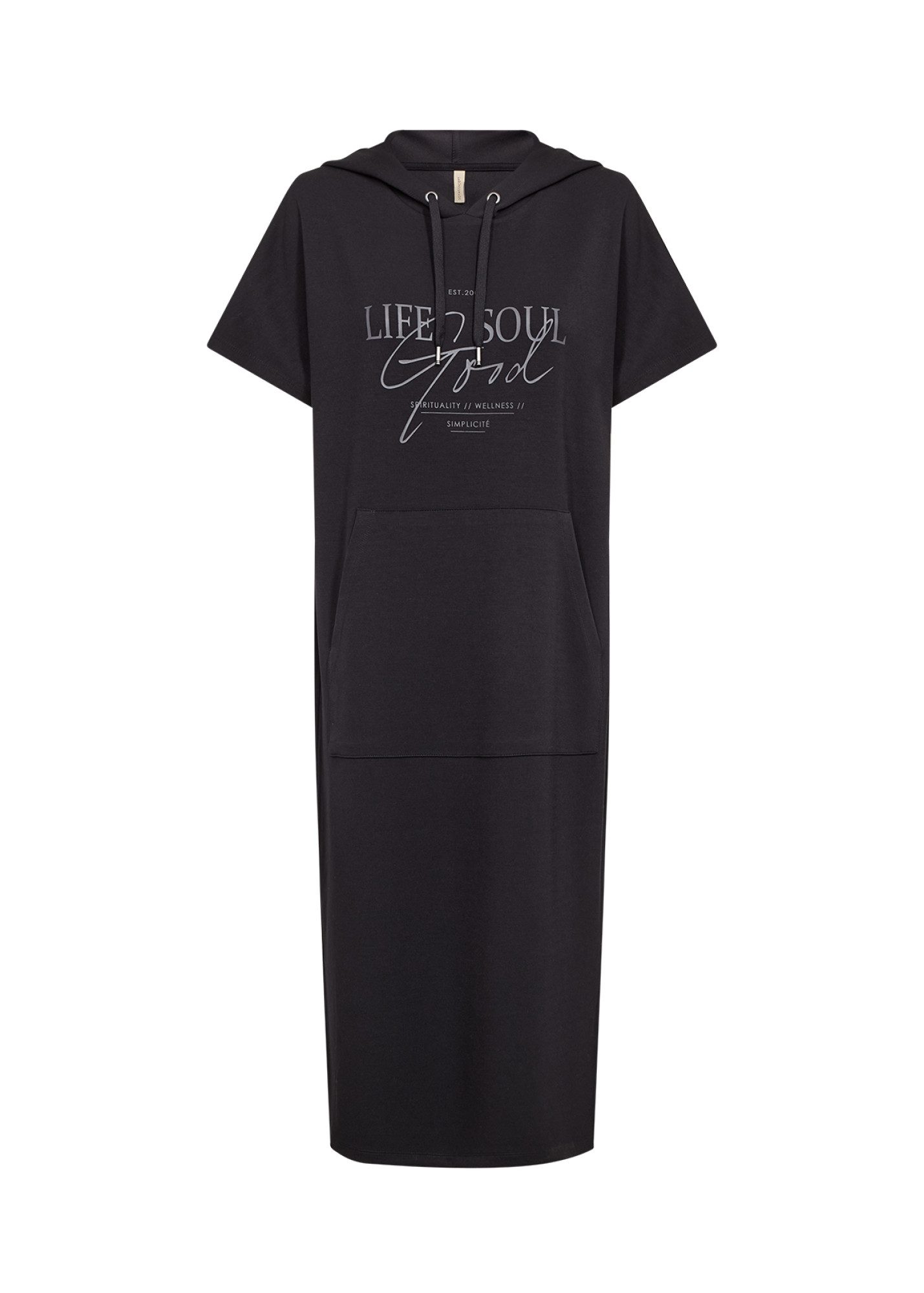 soyaconcept Shirtkleid SC-BANU 302 Materialmix mit Stretch, Kapuze