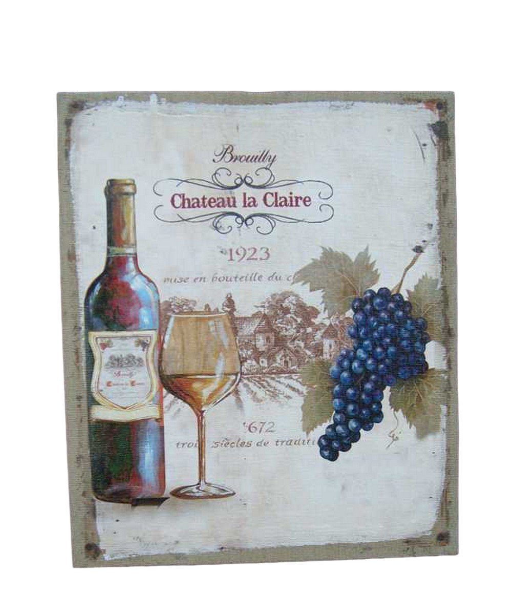 Deko-Impression Leinwandbild Traumhaftes Wandbild auf Leinwand, Chateau Vino Rotwein Frankreich, (1 St)