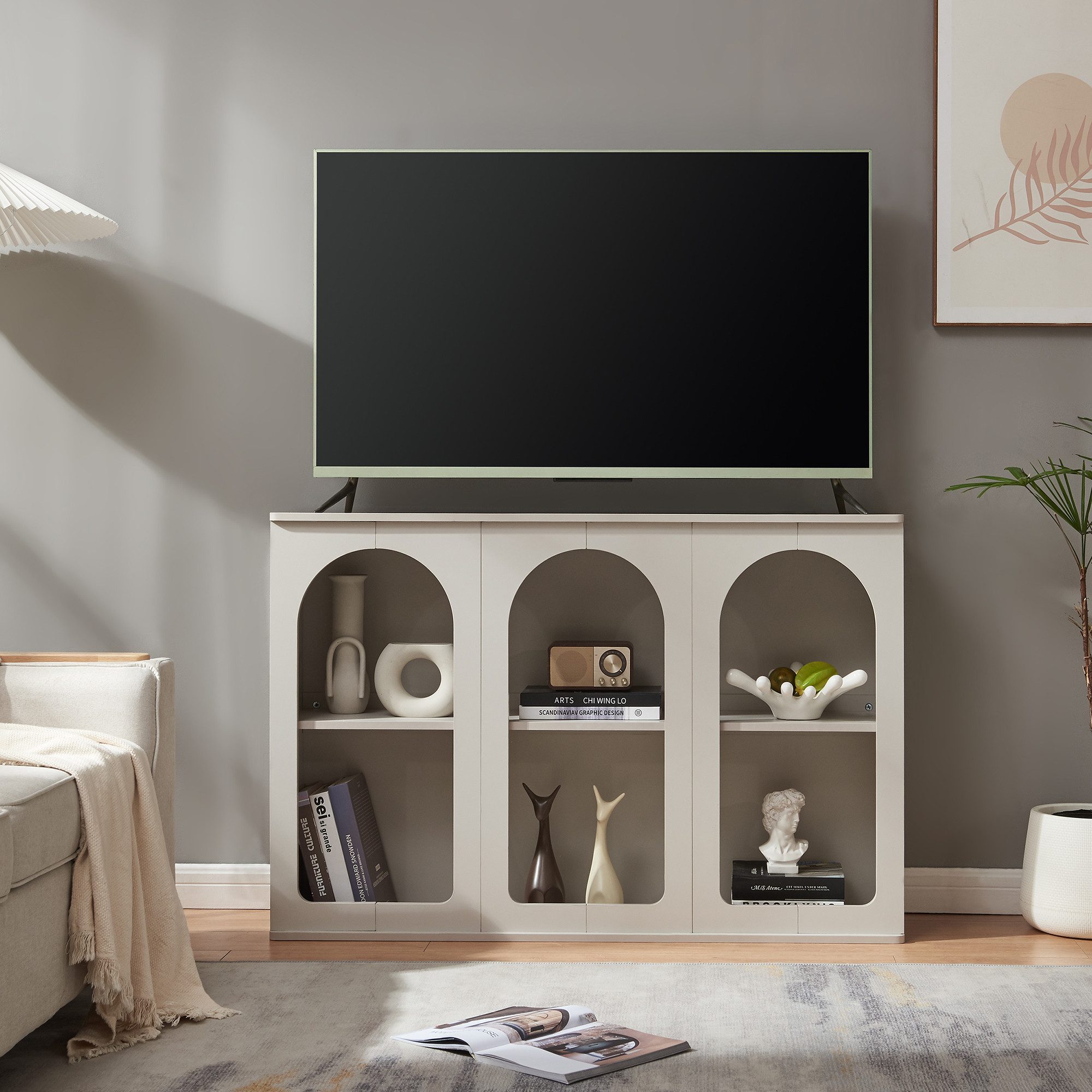 en.casa Sideboard, »Trorhun« mit 6 offenen günstig online kaufen