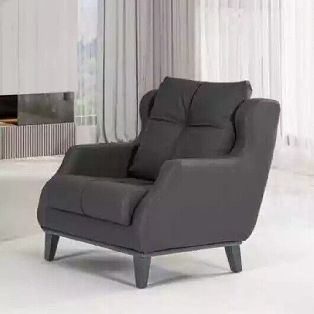 JVmoebel Sessel Arbeitzimmer Sessel Stil Modern Grau Polstersessel Designer Sitz Möbel (Sessel), Made In Europe