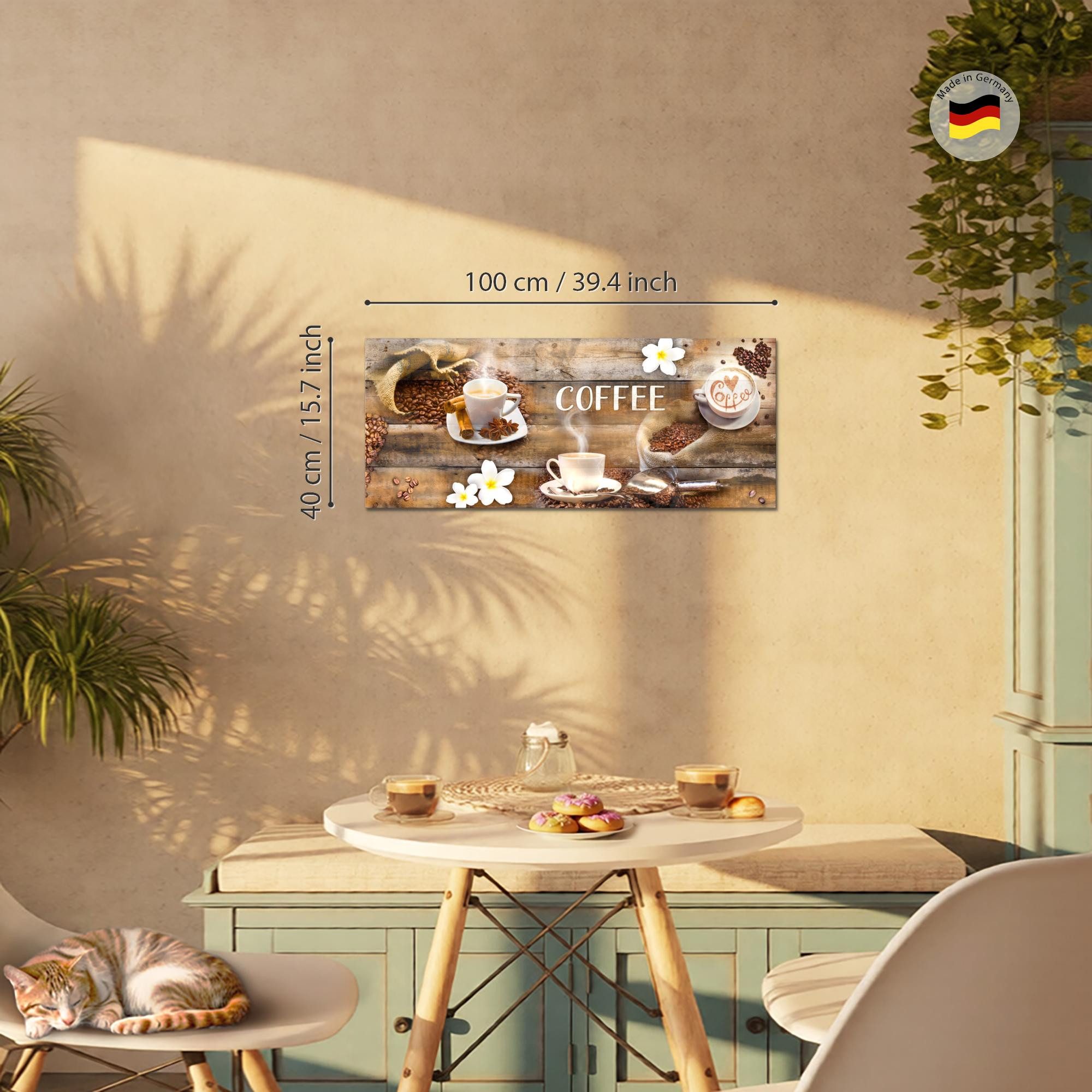 Runa Art Wandbild Küchenbilder Küche Deko Kaffee Braun Beige Deko, Coffee