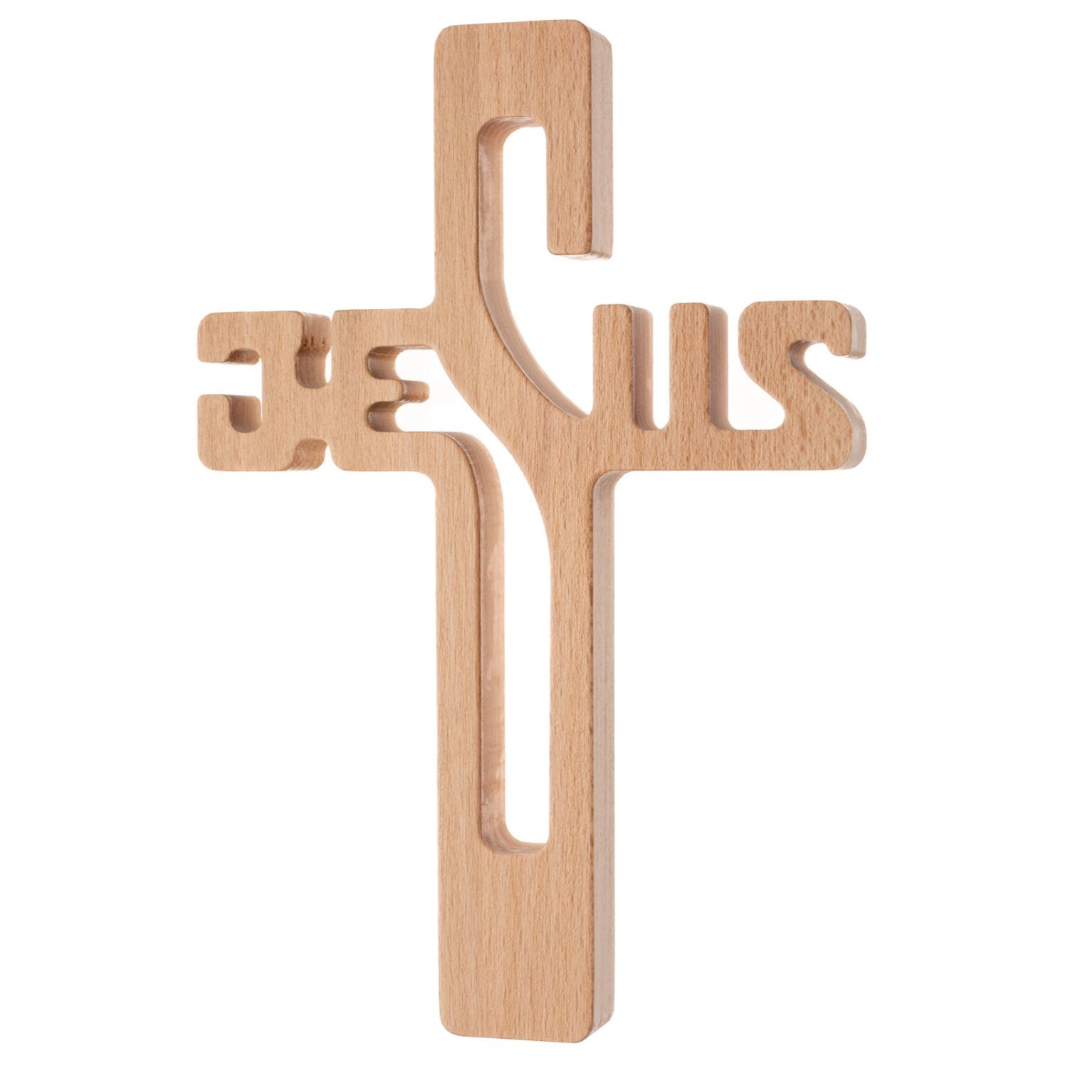 Luda Studio Wanddekoobjekt, Hölzernes hängendes Kreuz 30 cm Aufschrift JESU günstig online kaufen