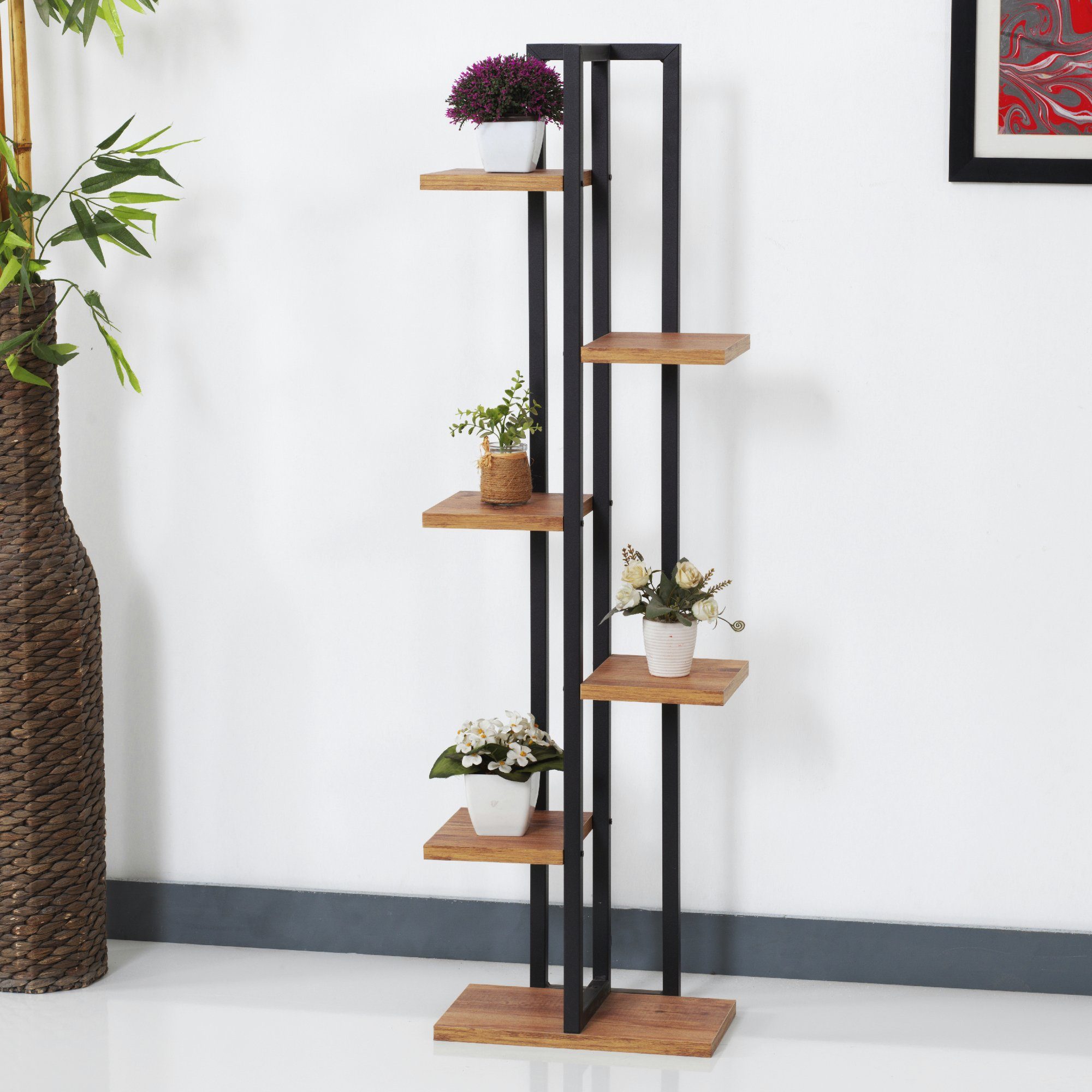 en.casa Standregal, Tohmajärvi Blumenregal 6 Ebenen, günstig online kaufen