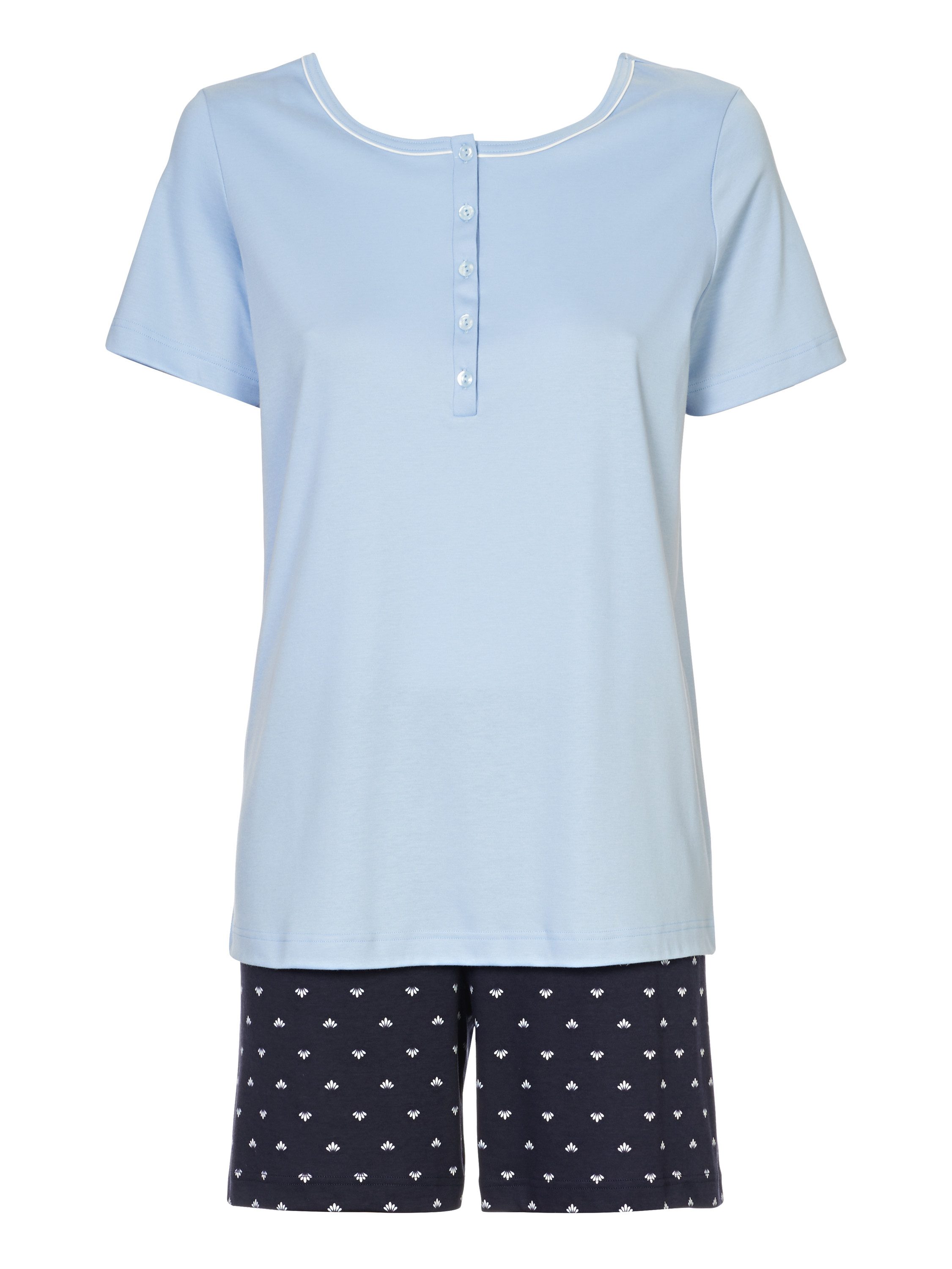 CALIDA Shorty Night Lovers Damen (2 tlg) aus 100% hochwertiger Baumwolle, mit stoffbezogenem Gummibund
