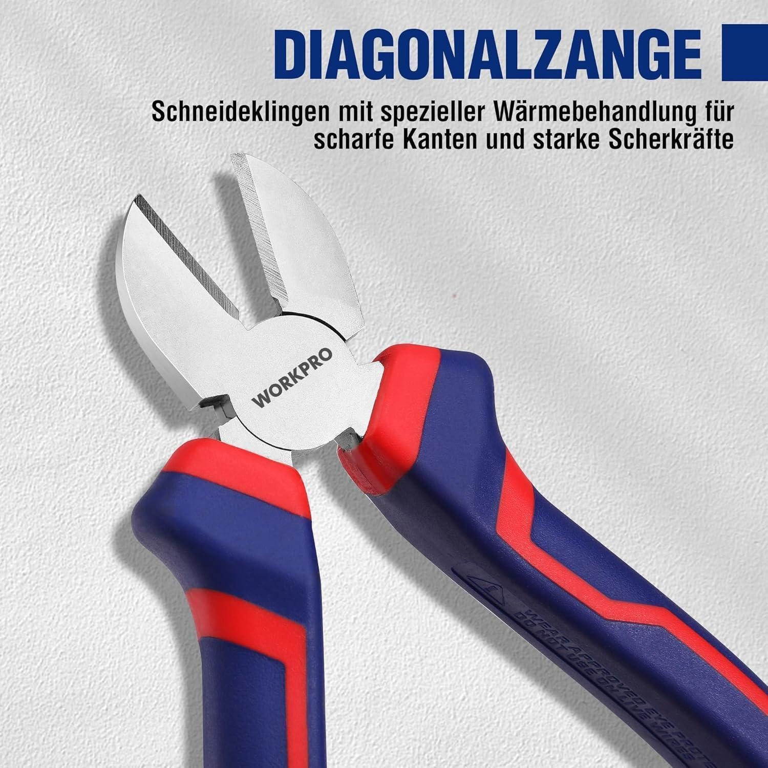LuxusKollektion Zangenset Zangen Set 3tlg. Kombizange 180mm Spitzzange 160mm Seitenschneider