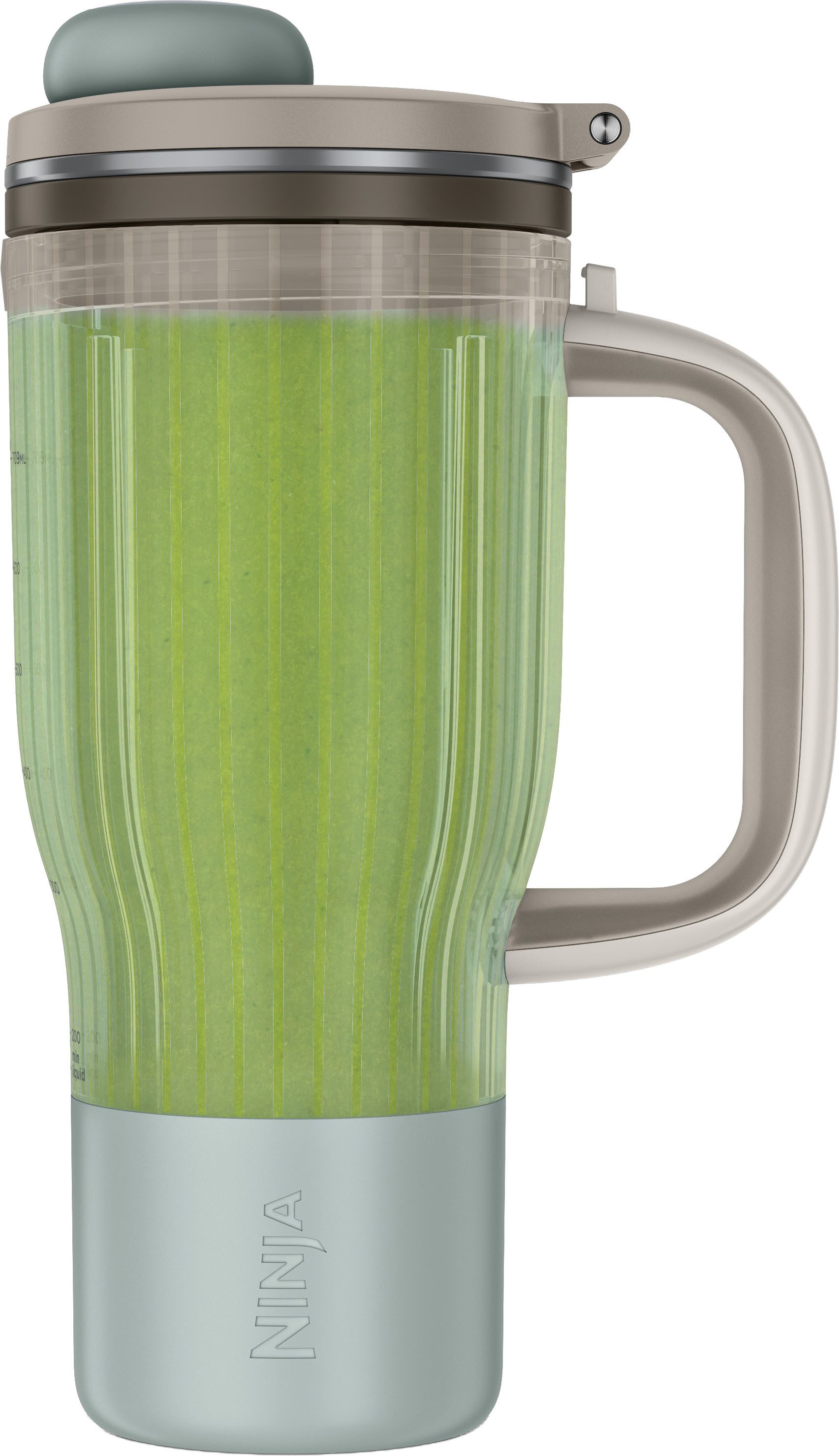 NINJA Zerkleinerer BlendBoss To-Go-Becher-Mixer - stone/mint DB351EUST, 1100 W, Auto-iQ-Technologie, Zerkleinert alles eiskalt- sogar tiefgefrorenes