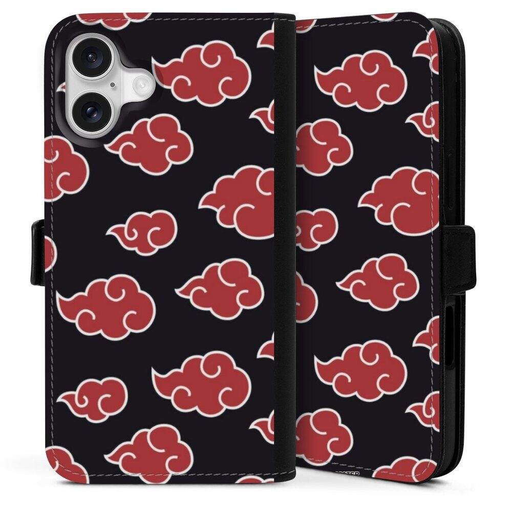 DeinDesign Handyhülle Offizielles Lizenzprodukt Naruto Shippuden Akatsuki Akatsuki Pattern, Apple iPhone 16 Plus Hülle Handy Flip Case Wallet Cover