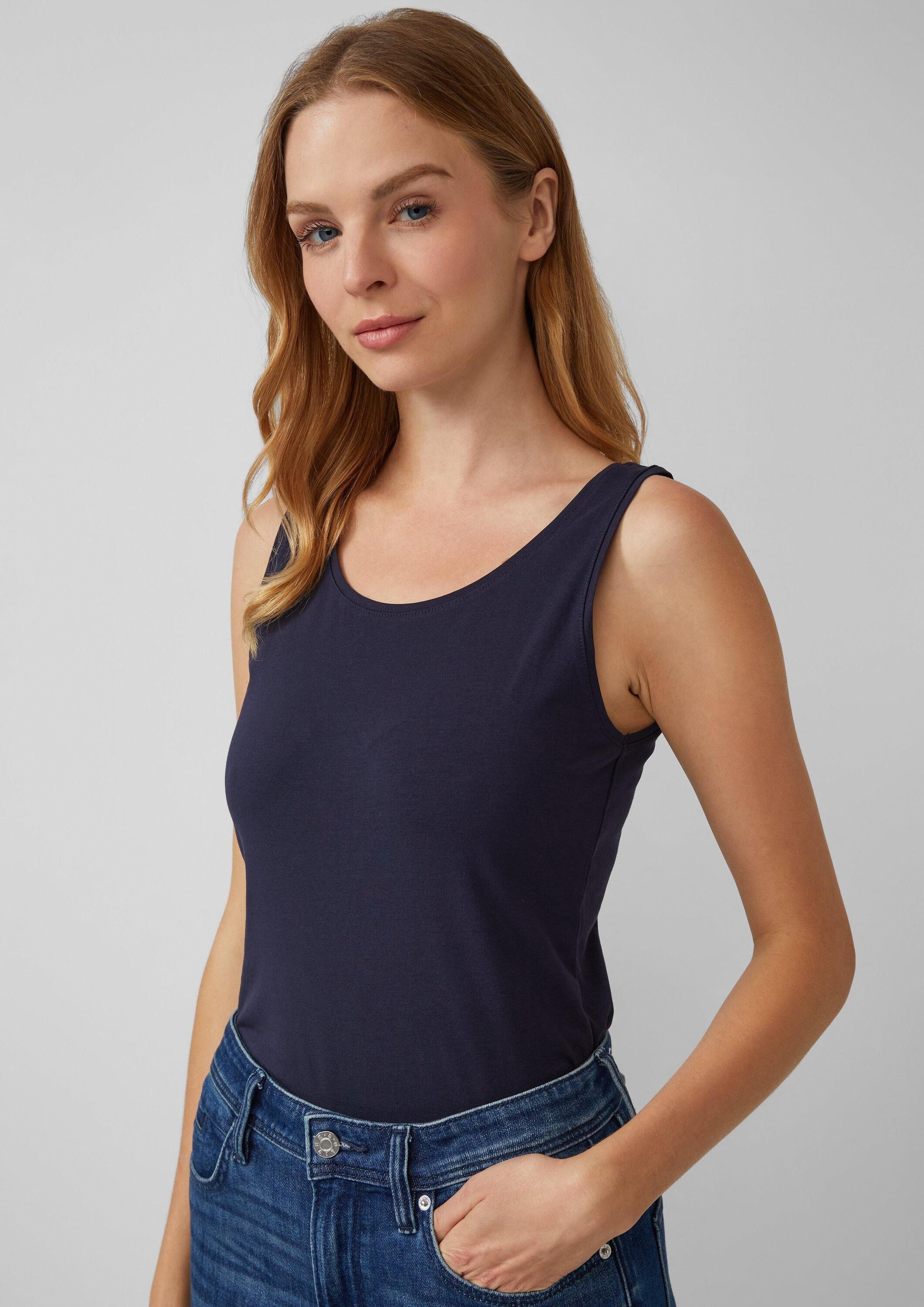 s.Oliver Muscleshirt T-Shirt Schmal geschnittenes Tanktop aus Baumwollmix günstig online kaufen