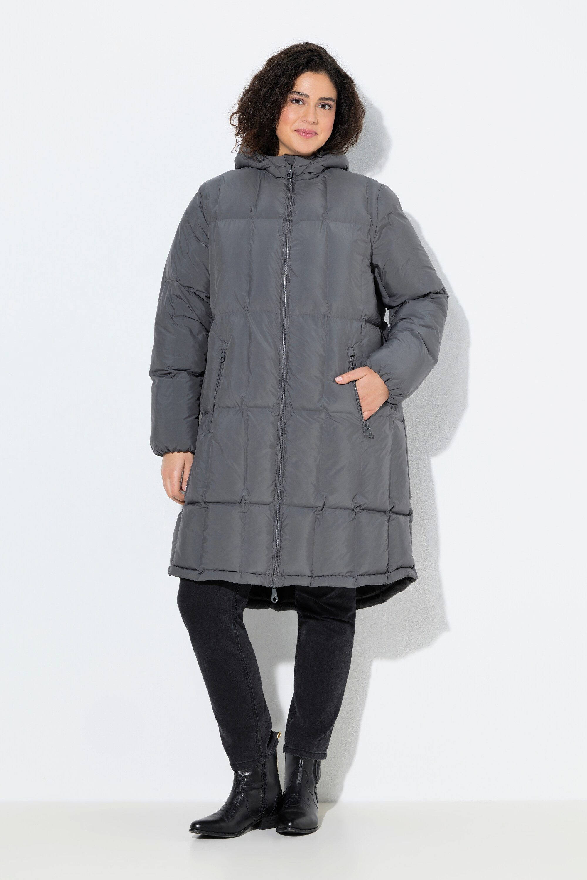 Ulla Popken Steppmantel HYPRAR Leichtstepp-Mantel Kapuze günstig online kaufen