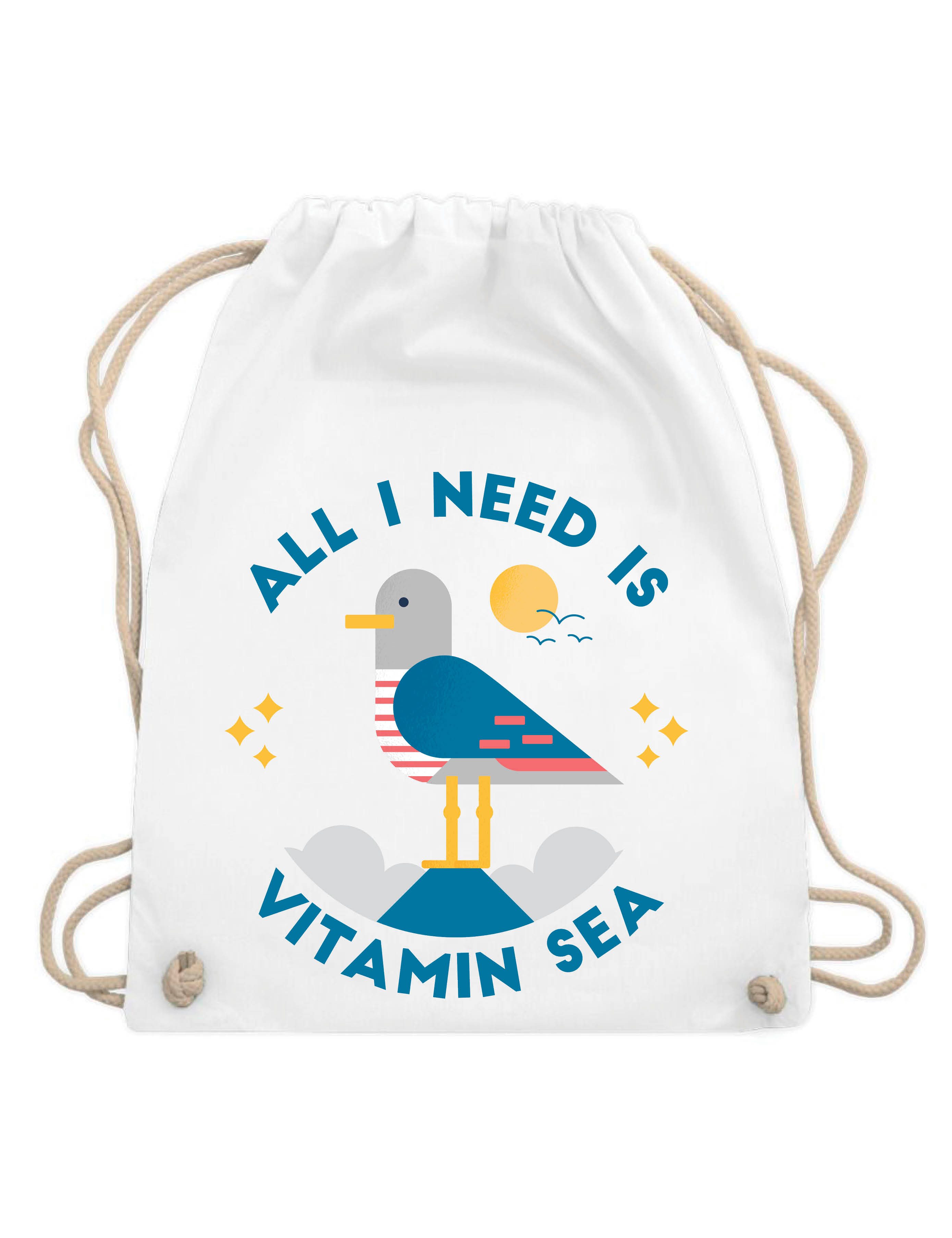 Youth Designz Turnbeutel "Vitamin Sea" Baumwoll Turnbeutel, mit trendigem Motiv