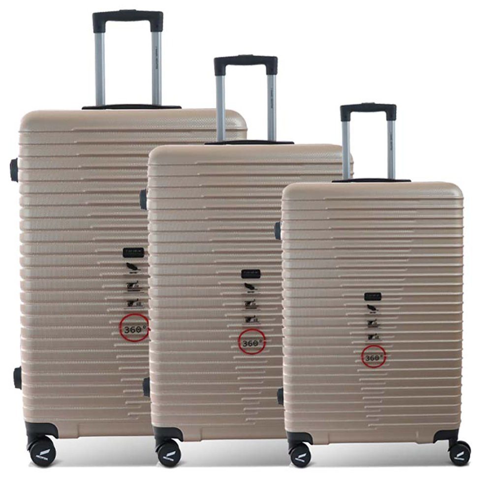 Daniel Hechter Hartschalen-Trolley Reisekoffer Trolley Hartschale Flugzeugkoffer Kabinentrolley Hartschalenkoffer Koffer aus robustem ABS M-L-XL champagne, Zahlenschloss & Stabilität & 360° Rollen & extra leicht