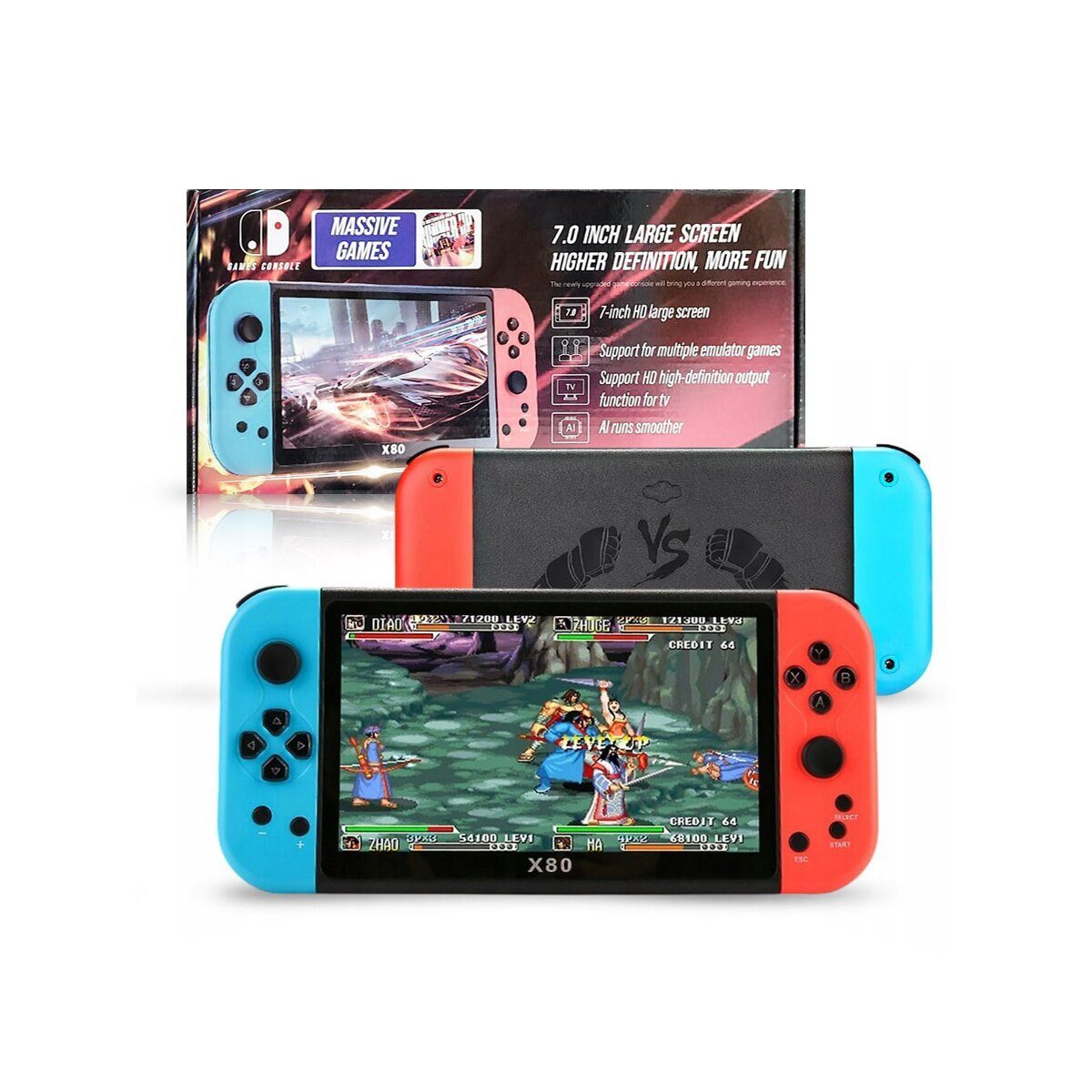 Wisam Retro X80 Mini Konsole 20000 Spiele 3000 mAh