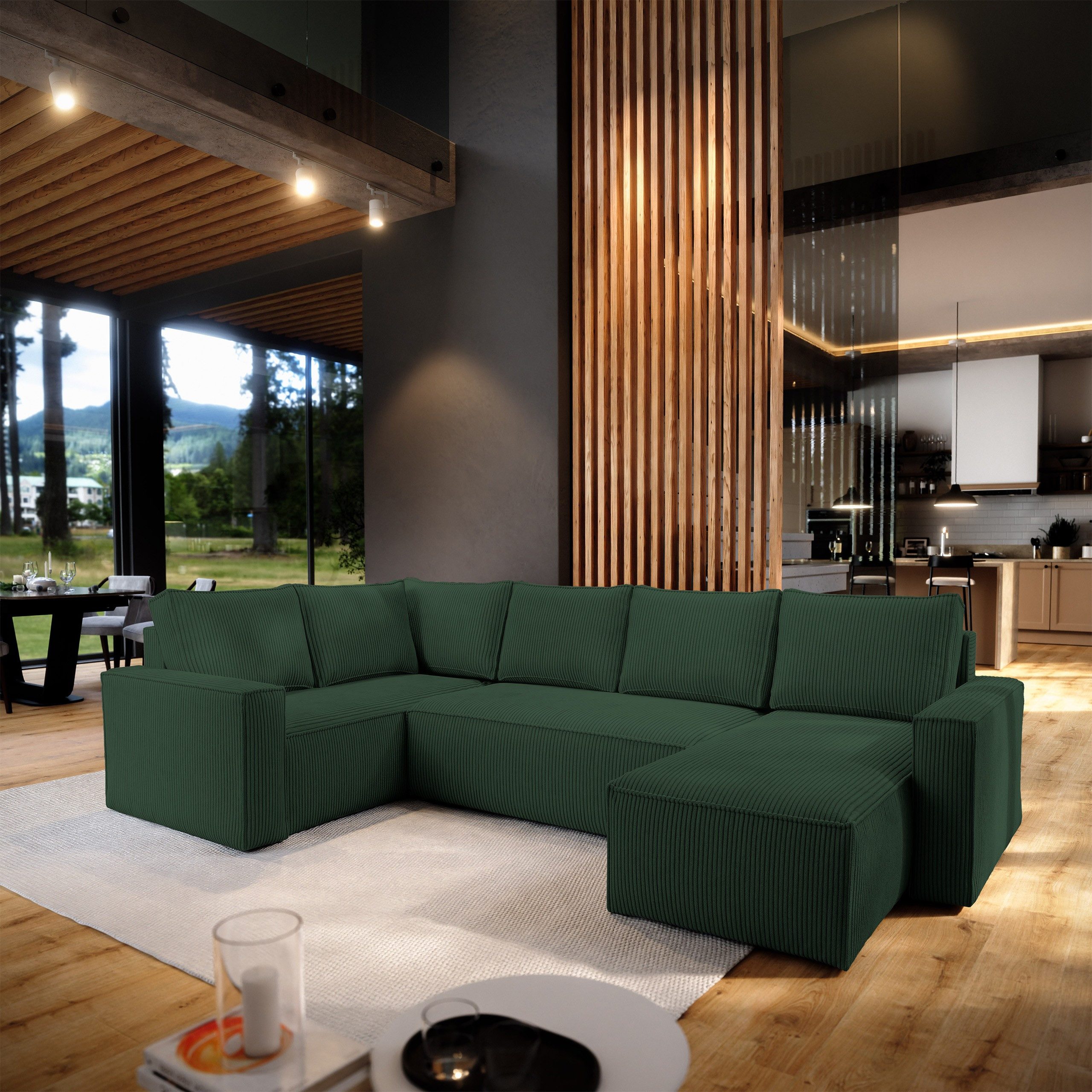 Masseno Ecksofa NORENA mit Schlaffunktion U-Form, günstig online kaufen