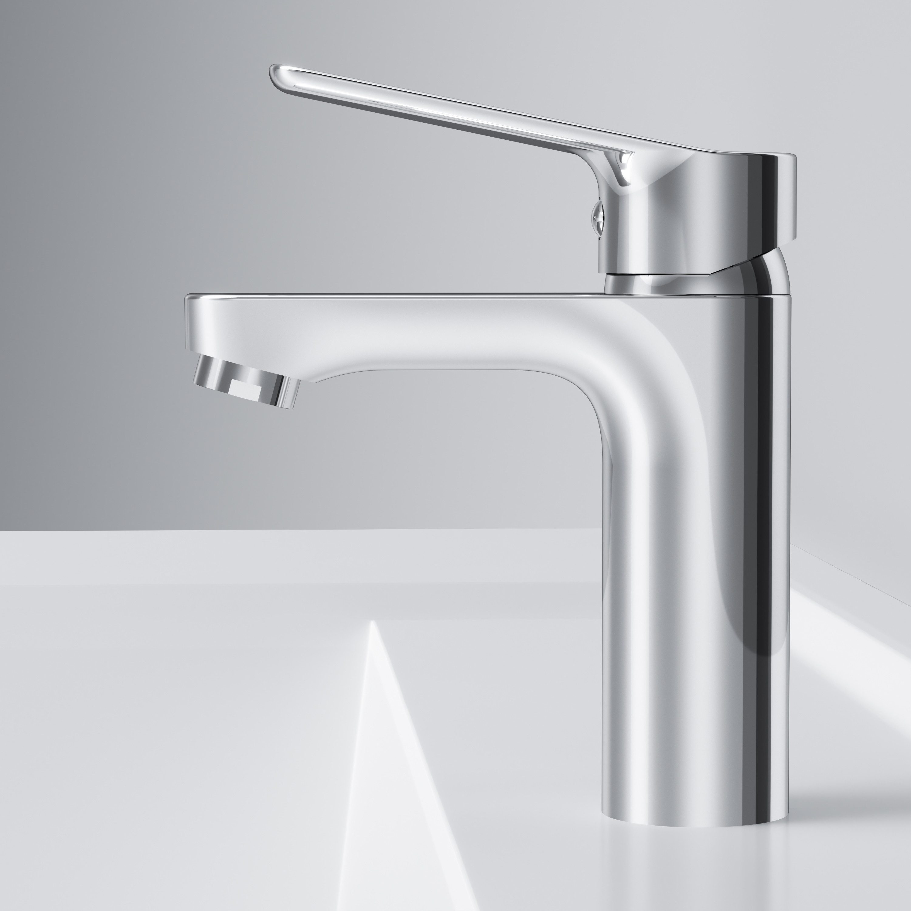 AM.PM Waschtischarmatur Badarmatur Bad Armatur HIT M-Größe Wasserhahn Waschbeckenarmatur (Mischarmatur mit Ablaufgarnitur, Mischbatterie inkl. 2 x G 3/8-Anschluss und Klick-Ablauf) Einhebelmischer für warmes und kaltes Wasser