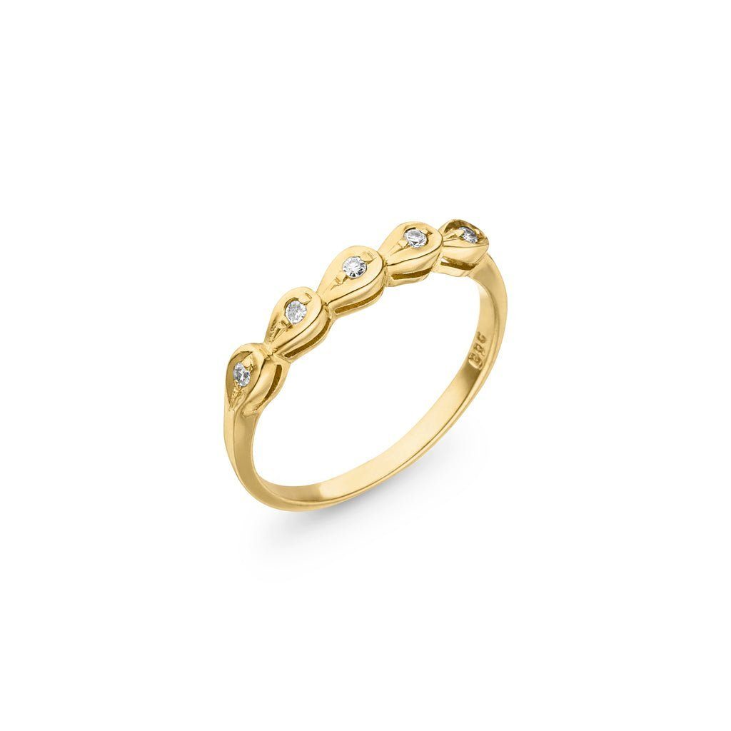 (Gelbgold Goldschmiedearbeit 5 585), hochwertige Goldring SKIELKA DESIGNSCHMUCK Goldring Deutschland aus Diamanten mit