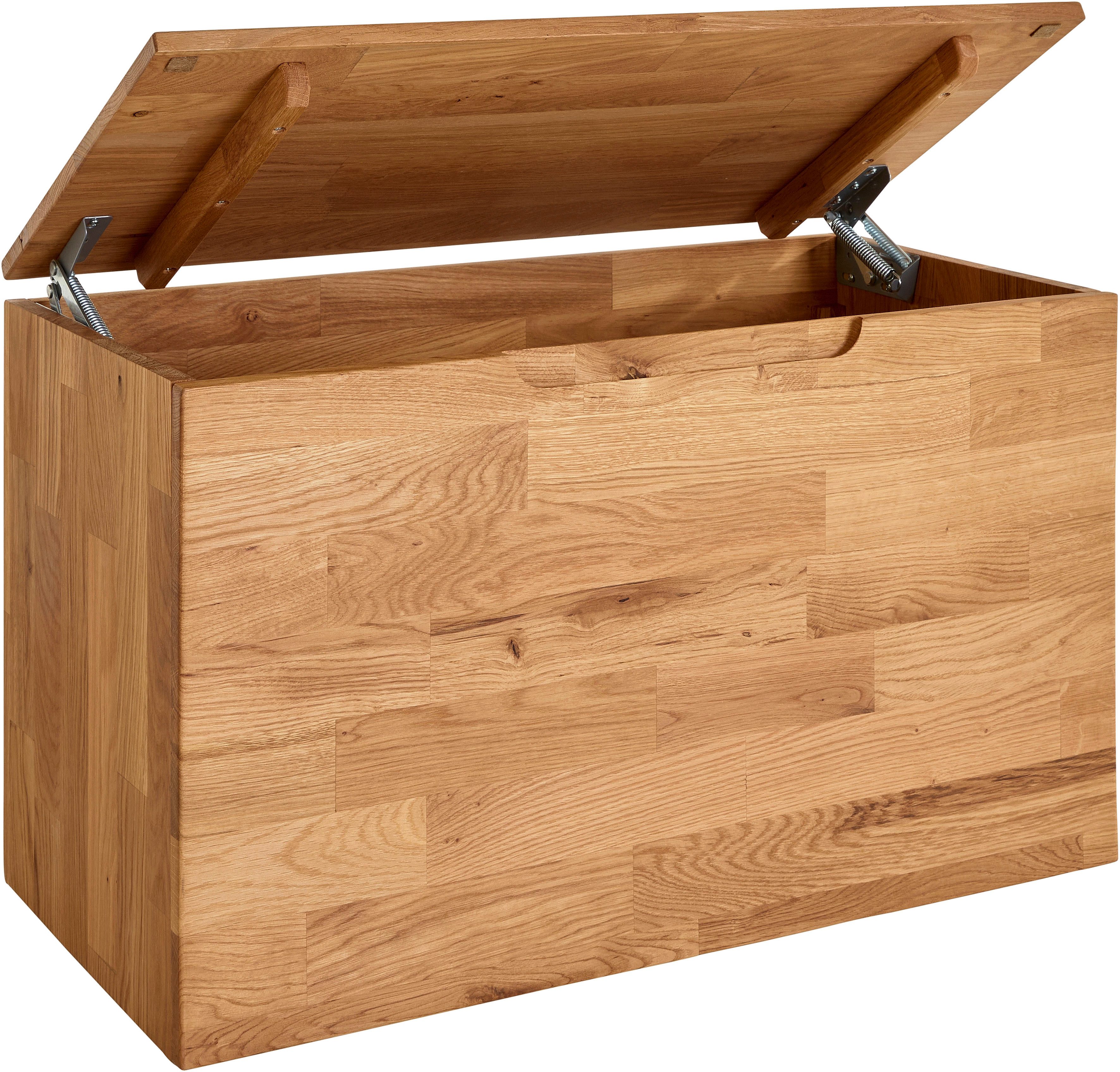 TaBoLe Möbel Truhe Santos, Holztruhe, Betttruhe, Wildeiche