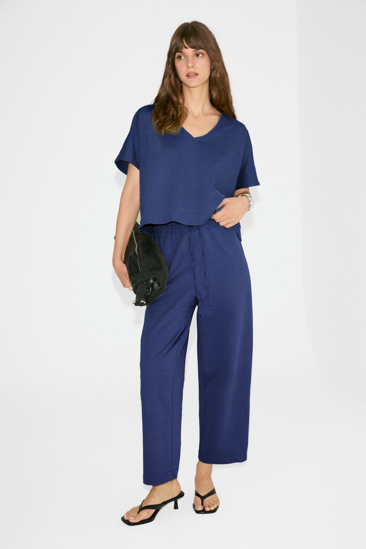 ETHIQUET Blusentop Milane Damen V-Ausschnitt Loungewear Set