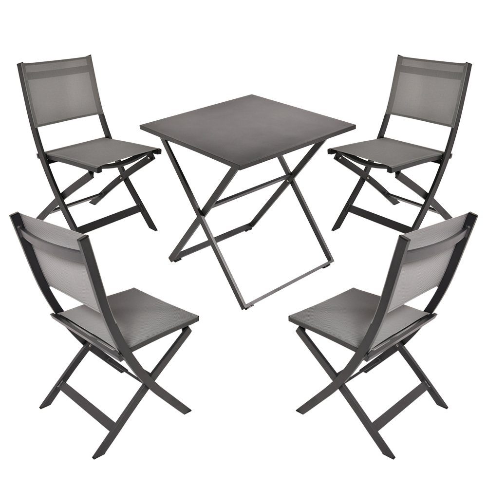GARDEN ART Gartenmöbelset »4 Stühle 1 Tisch«, (5-tlg), Aluminium, klappbar  online kaufen | OTTO