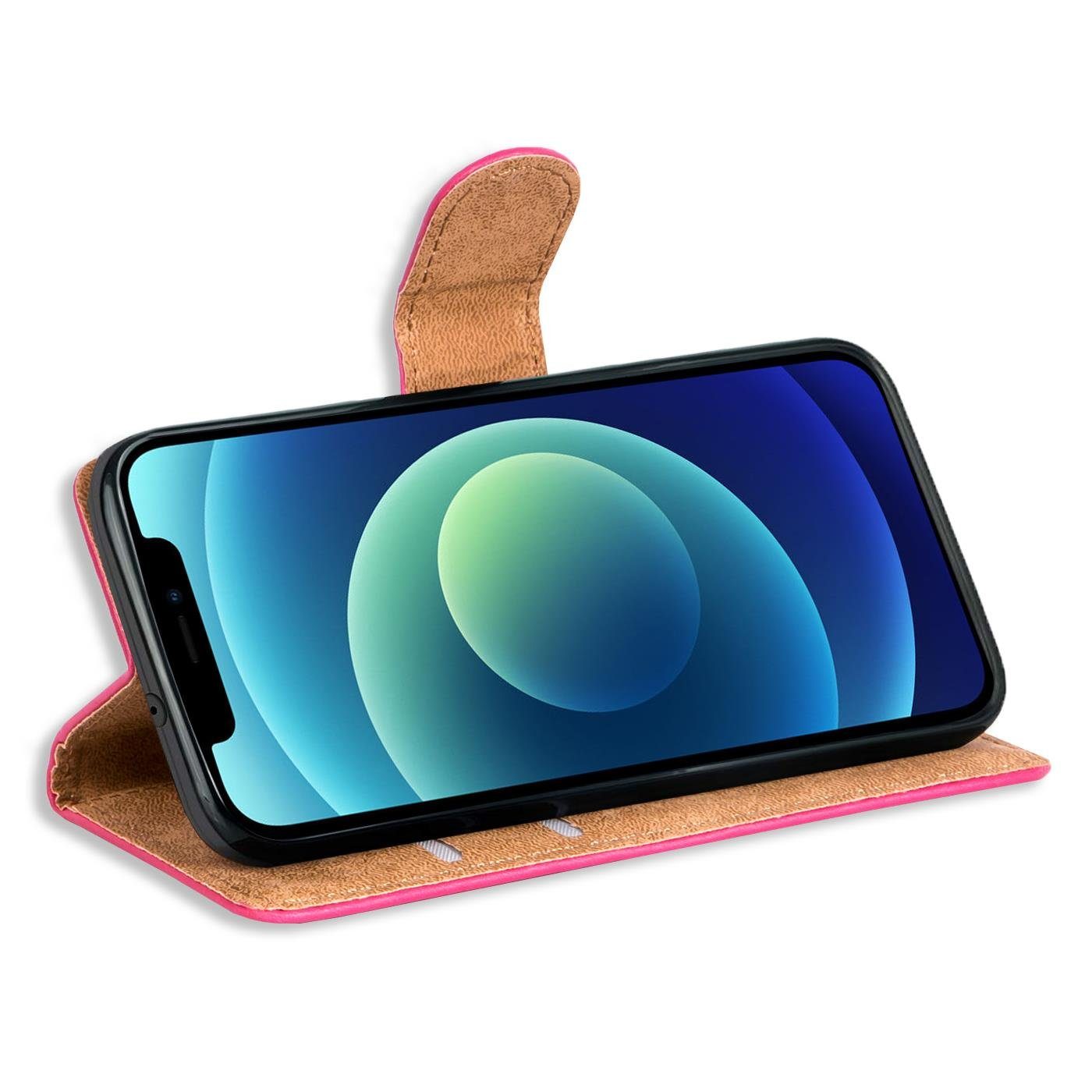 CoolGadget Handyhülle Wallet Klapp Tasche Book Case für Apple iPhone 12 Mini 5,4 Zoll, Hülle Klapphülle Flip Cover Etui Schutzhülle