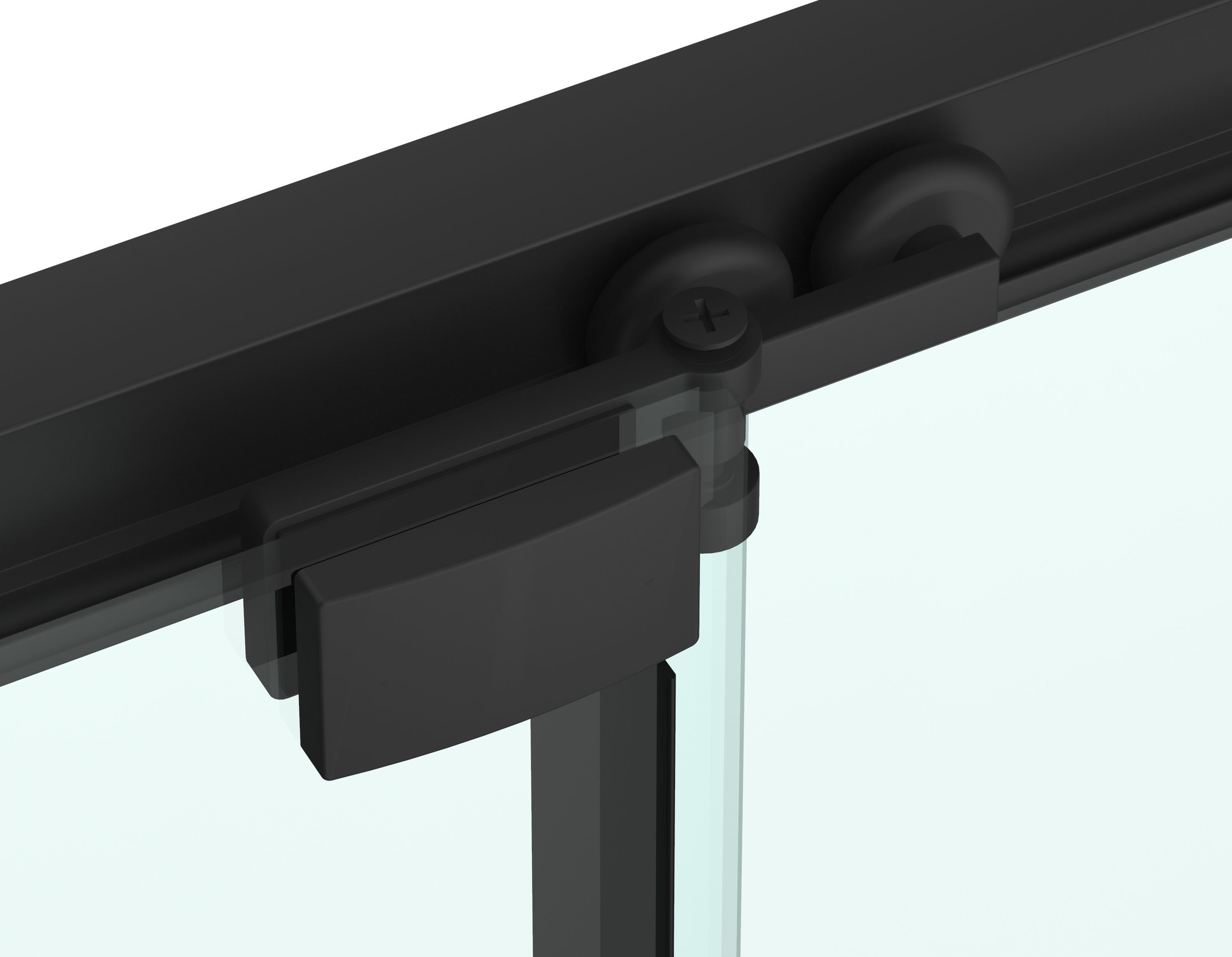 Sanotechnik Eckdusche Sanotechnik SlimLine Eckduschkabine schwarz, Einscheibensicherheitsglas