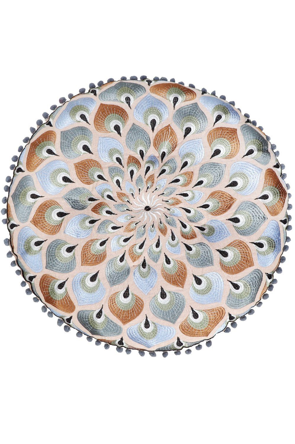 Marrakesch Orient & Mediterran Interior Bodenkissen Orientalisches Bodenkissen Azet Motiv 2 aus Baumwolle in Bunt 55 cm, Handarbeit