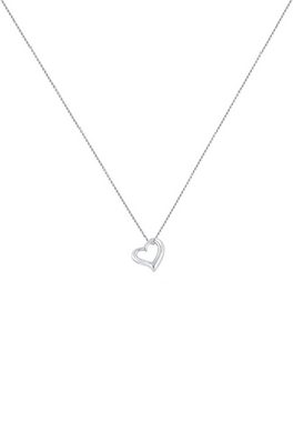 Elli Kette mit Anhänger Herz Basic Cut Out 925 Silber, Herz