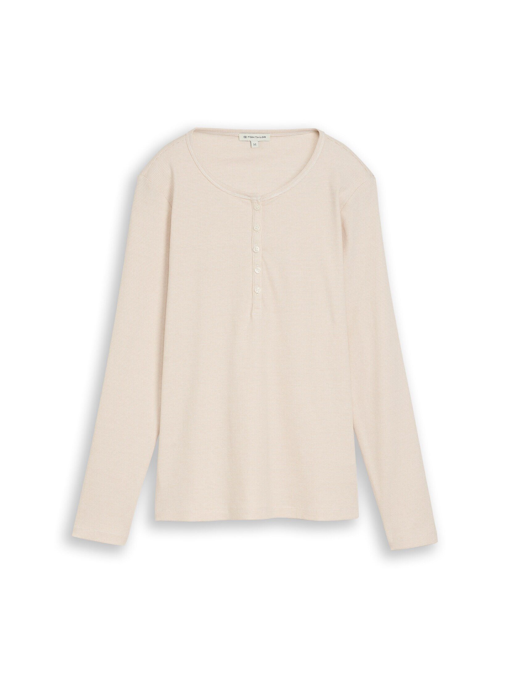 TOM TAILOR Langarmshirt T-Shirt (im Einserpack) Henley Langarmshirt mit Rippstruktur