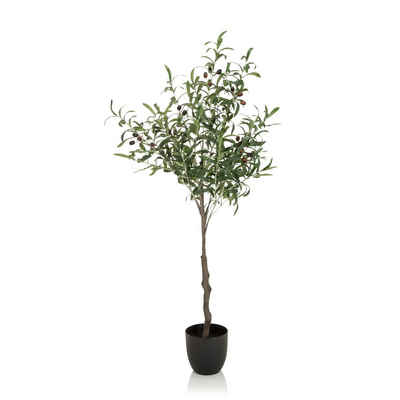 Kunstpflanze Kunstpflanze OLIVE Kunststoff Olive, hjh OFFICE, Höhe 120.0 cm, Pflanze im Kunststoff-Topf