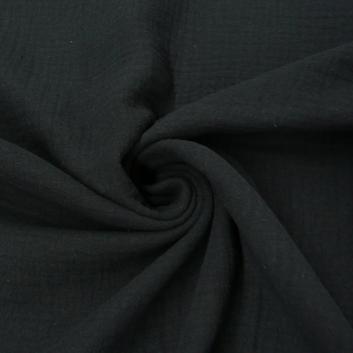 SCHÖNER LEBEN. Stoff Musselin Stoff Meterware Baumwolle einfarbig schwarz 130cm, allergikergeeignet,atmungsaktiv,pflegeleicht