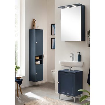 Lomadox Waschbeckenunterschrank JONA-80 Badschrank Unterschrank 40cm breit, 1 Tür, blau