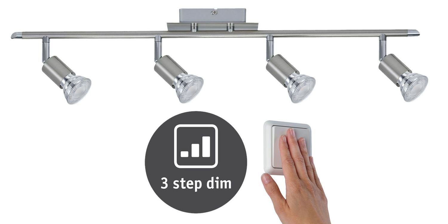 Deckenleuchten Paulmann Spotlight Georgia max 4x10W GU10 Nickel gebürstet 230V Metall