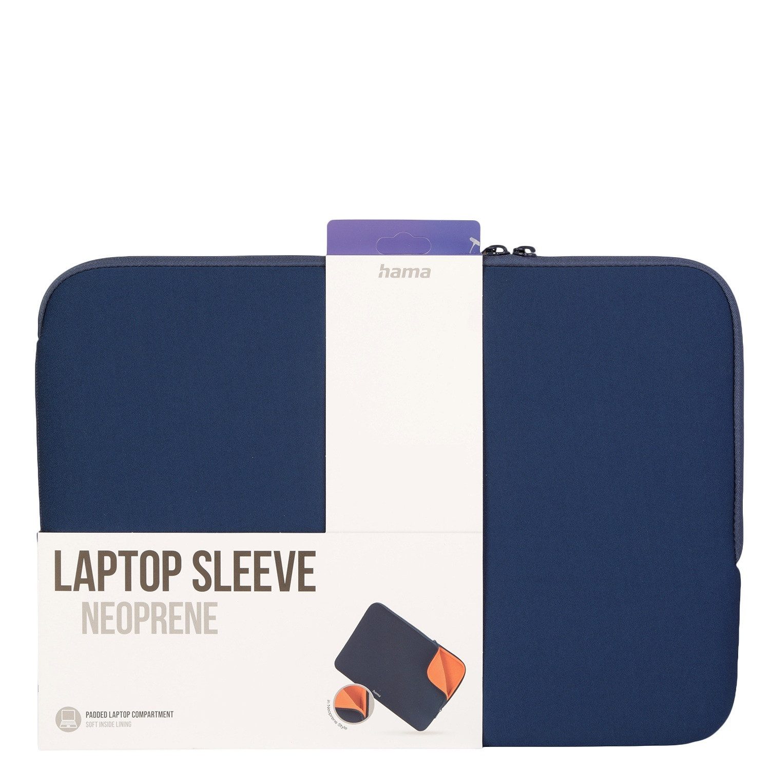 Hama Laptoptasche Notebook-Sleeve Neoprene 14,1" bis 15" Blau, Business Schutz-Hülle Laptop-Tasche Case für 15,6" 16" 16,2" Zoll
