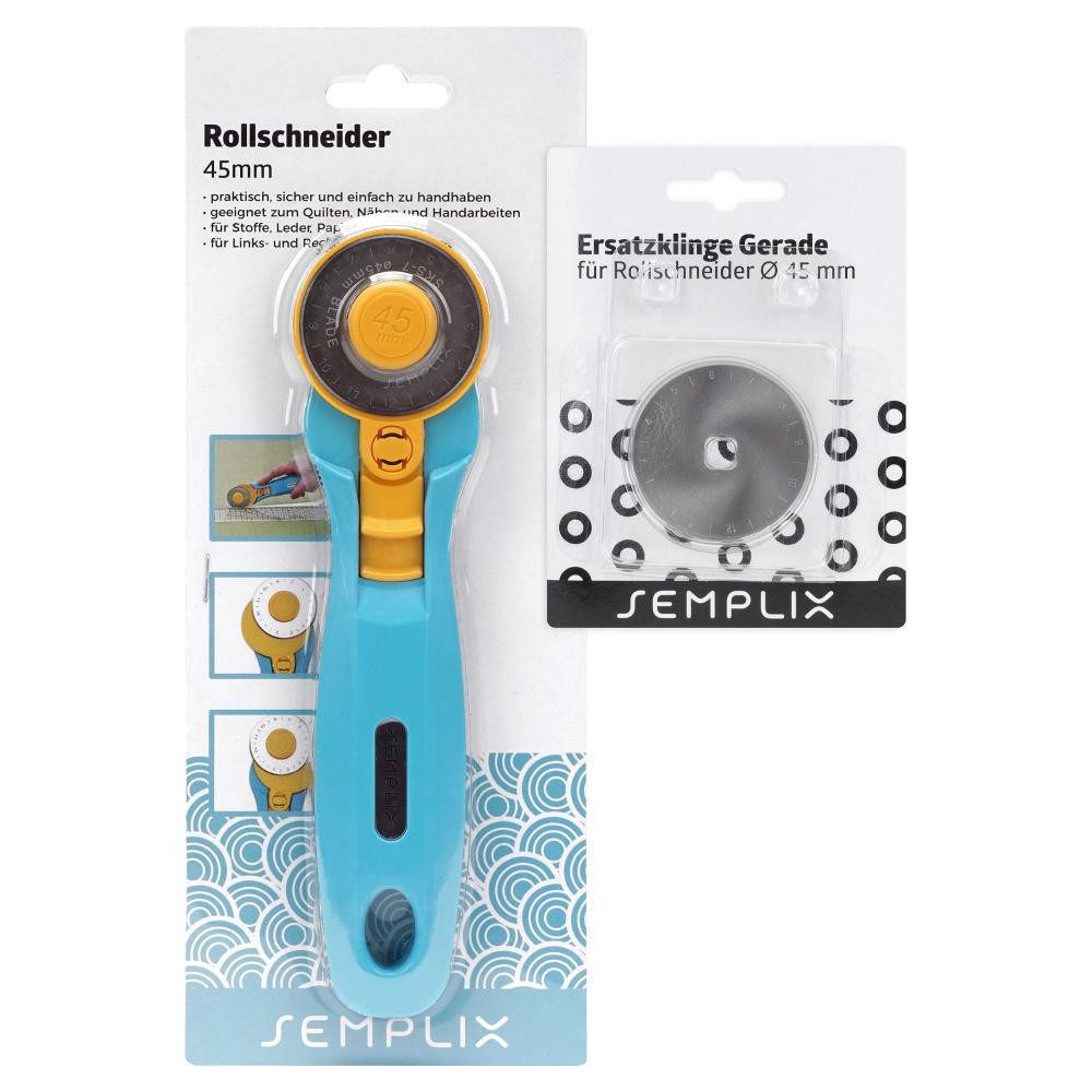 Semplix Cuttermesser - Rollschneider Maxi + Ersatzklinge Set