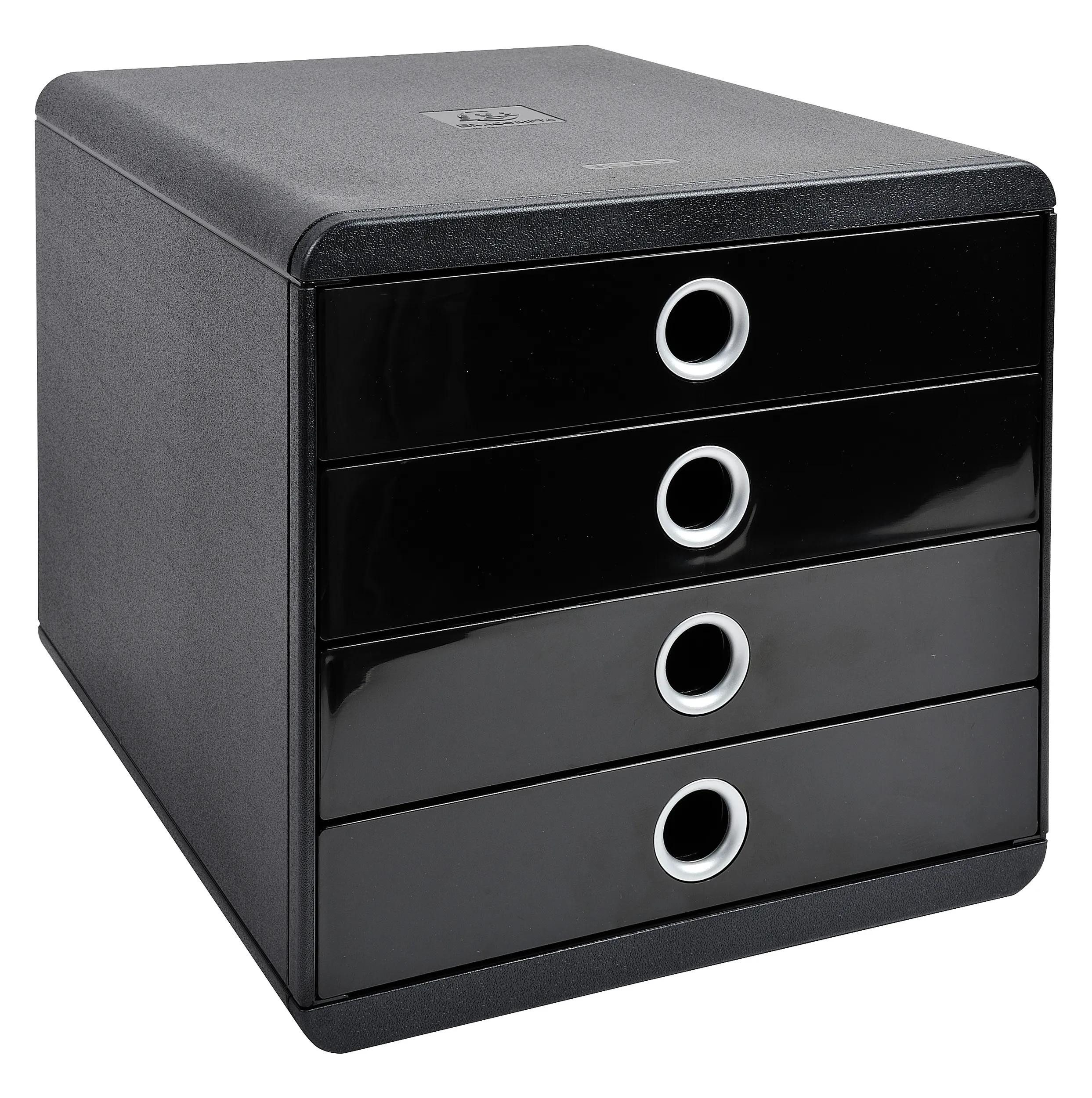 Thumbnail - EXACOMPTA Schubladenbox Schubladenbox POP-BOX + 4 geschlossenen Laden, Schwarz Glossy, 314438D, Boxen einzen