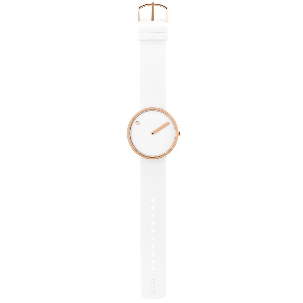 PICTO Quarzuhr PICTO Damen Armbanduhr 43383-0220r, weiß / rosé D. 40mm Silikonband