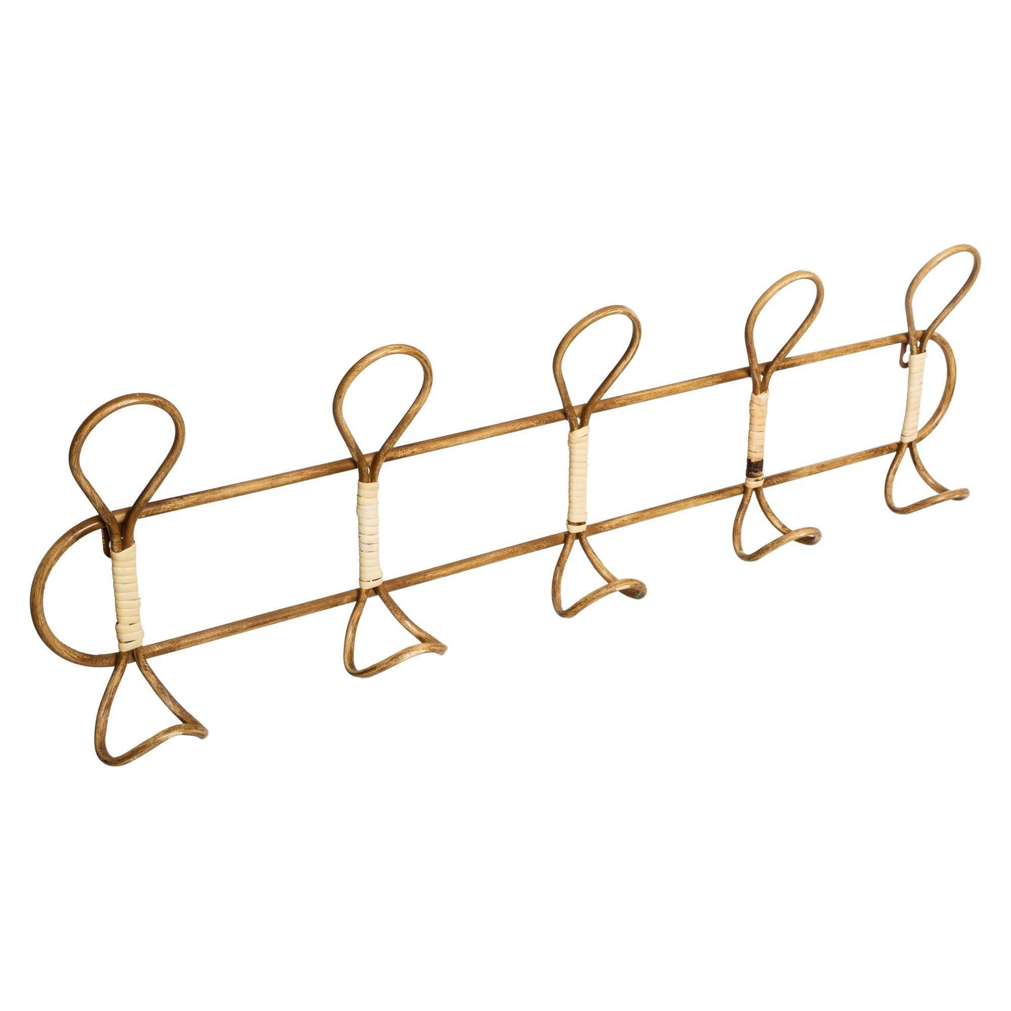 Atmosphera Créateur d'intérieur Garderobenständer Hakenleiste aus Rattan, 5 Haken, (Kleiderständer)