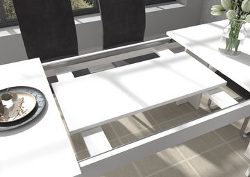 xonox.home Esstisch Titan (Küchentisch in weiß, ausziehbar, 160 - 200 cm), für bis zu 8 Personen
