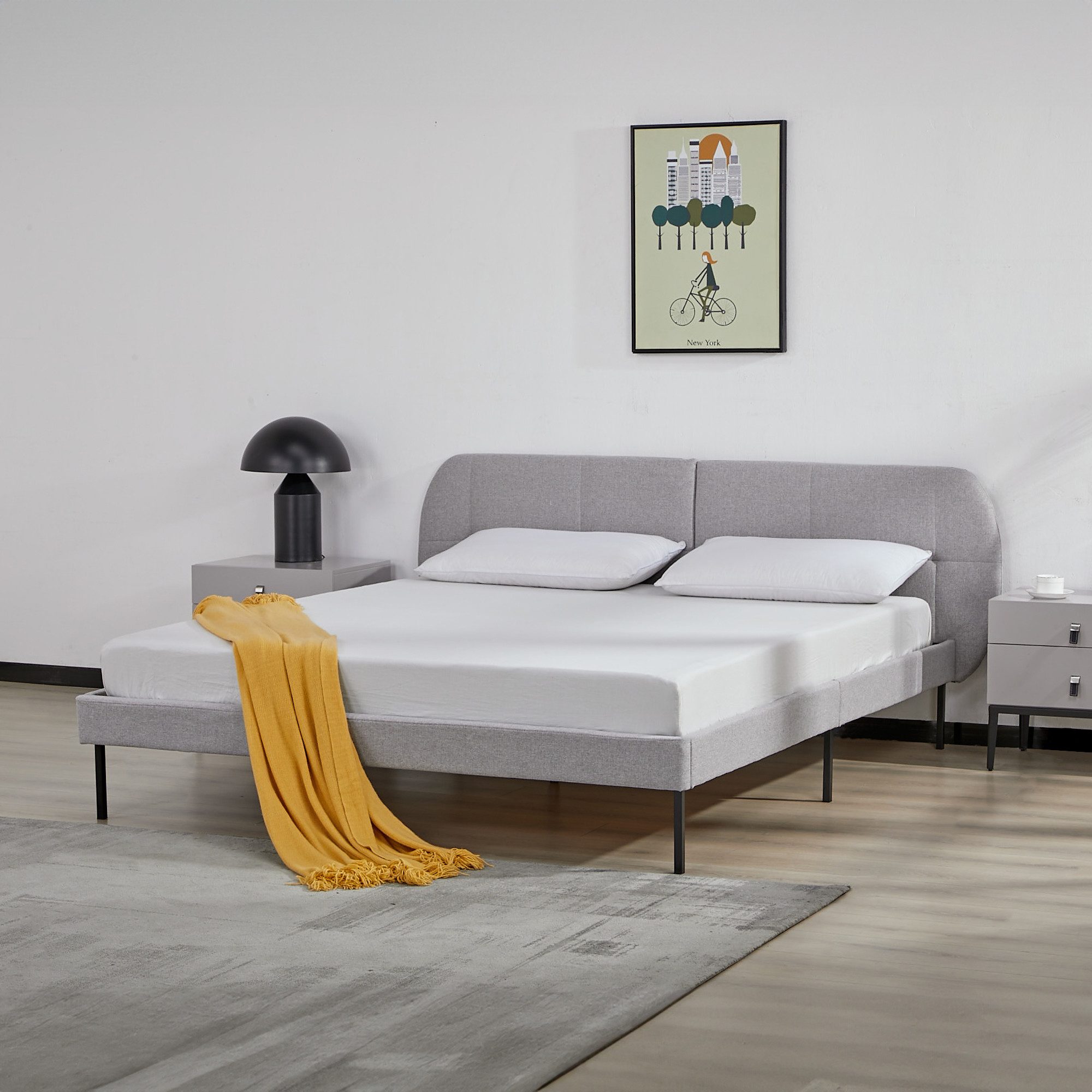 en.casa Polsterbett, »Porvoo« Textil 160 x günstig online kaufen
