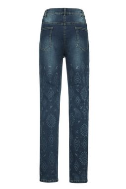 MIAMODA Regular-fit-Jeans Jeans Slim Fit Alloverdruck 5-Pocket