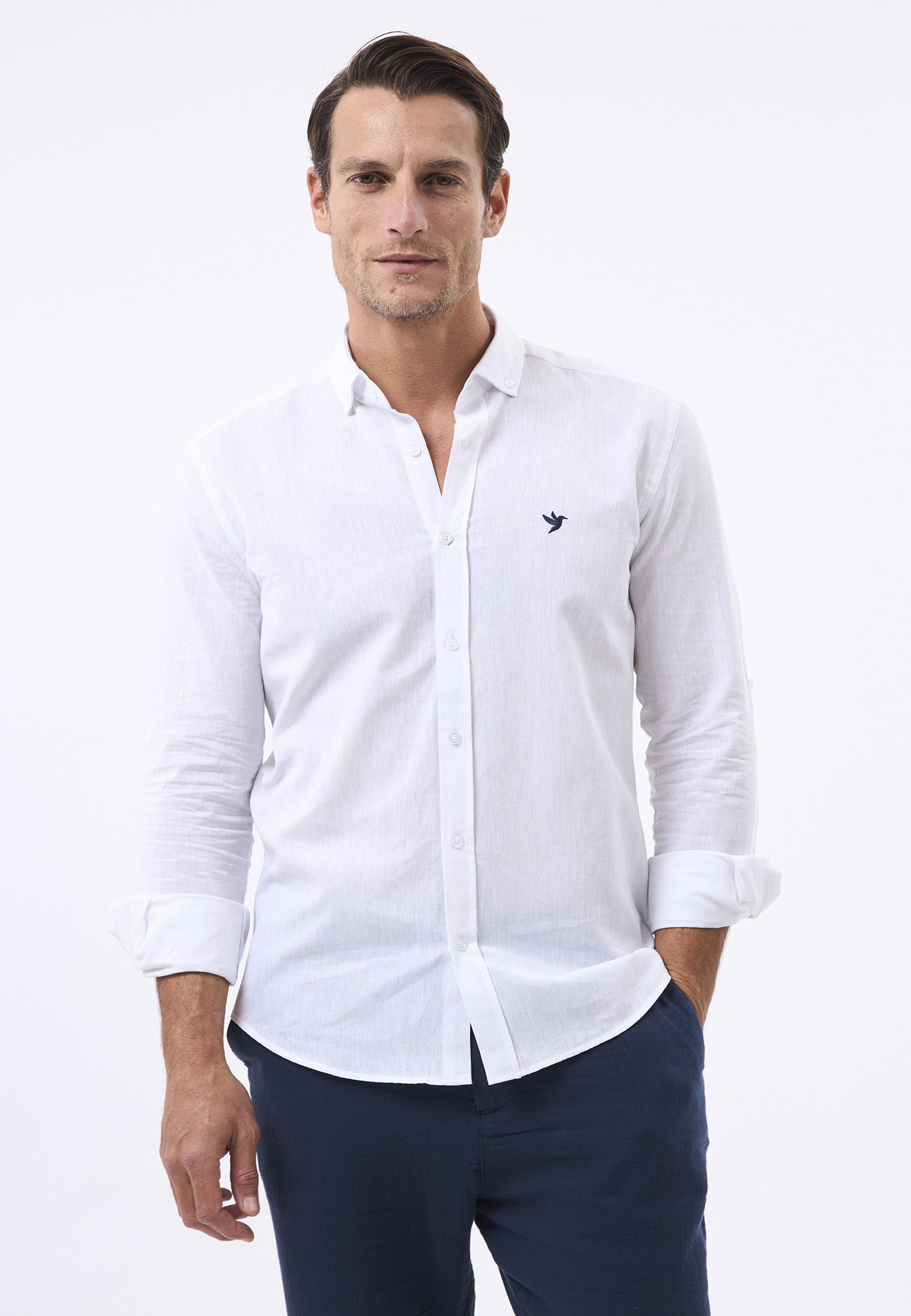 Langarmhemd Leinen-Shirt