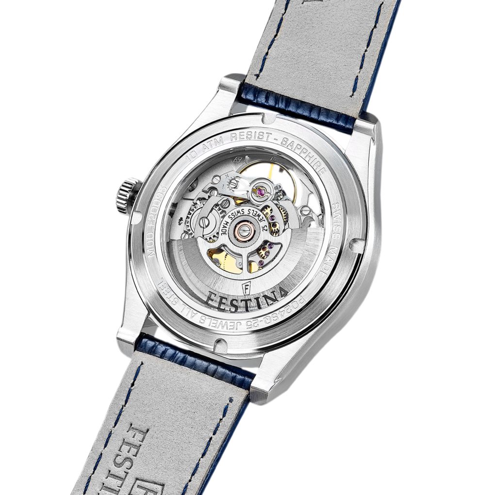 Festina Automatikuhr Automatic F20095_2, Armbanduhr, Herrenuhr, Swiss Made, Mechanische Uhr, Lederarmband