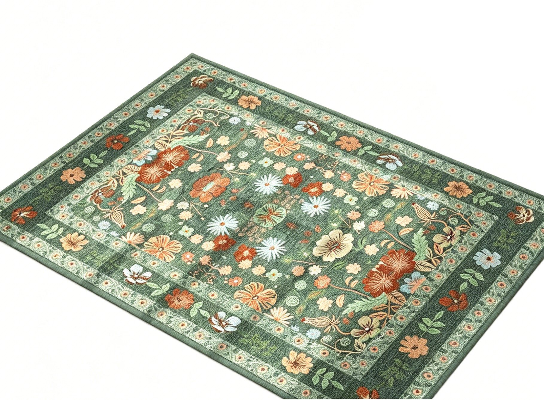 Agger Fußmatte Vintage-Blumen-Fußmatte, Boho-Teppich für den Eingangsbereich, dekorative Fußmatte für Badezimmer, Haustür und Wohnraumdekoration