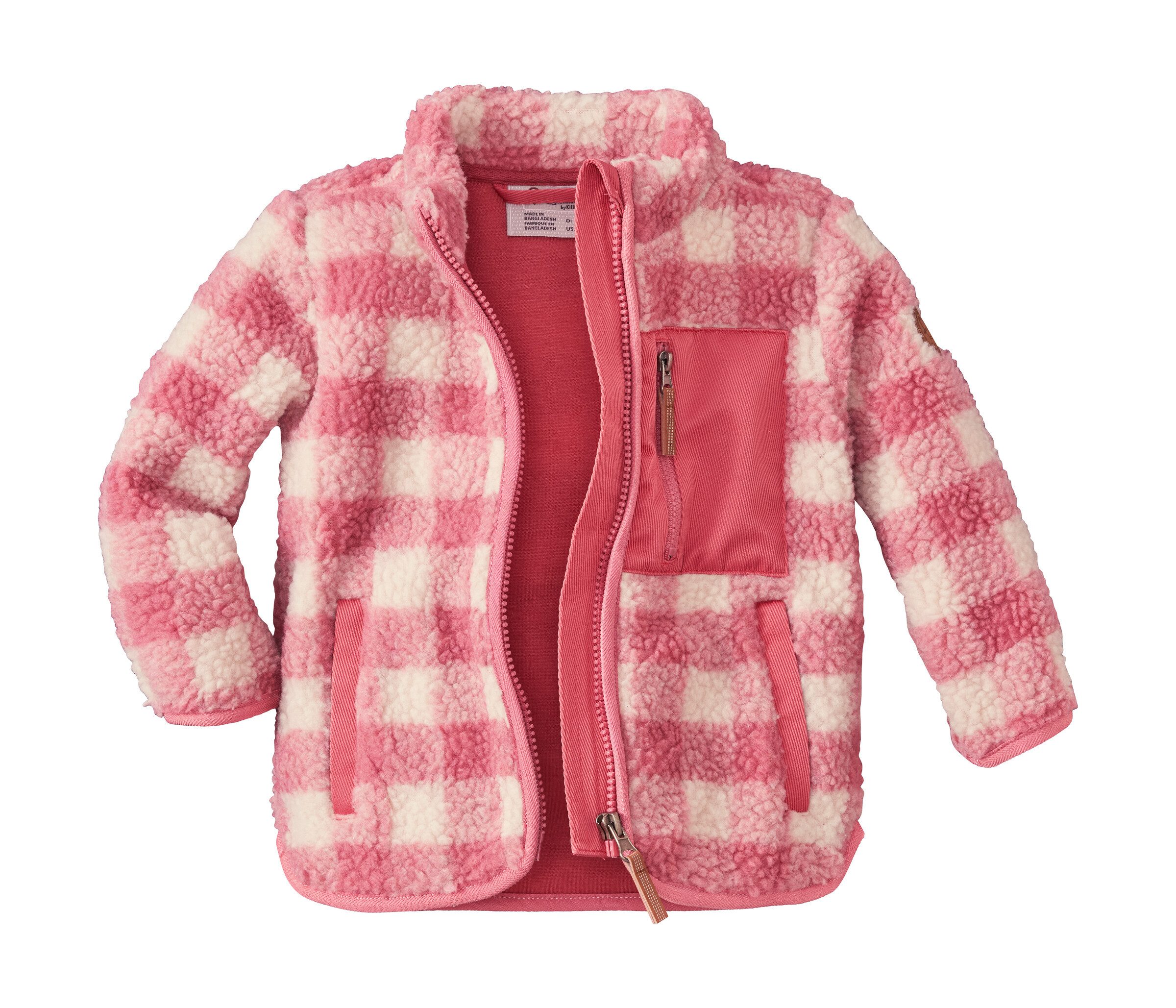 first instinct by killtec Fleecejacke FIOW 50 MNS FLC JCKT Sherpa Fleecejacke mit Karomuster, Kinnschutz und Namensetikett