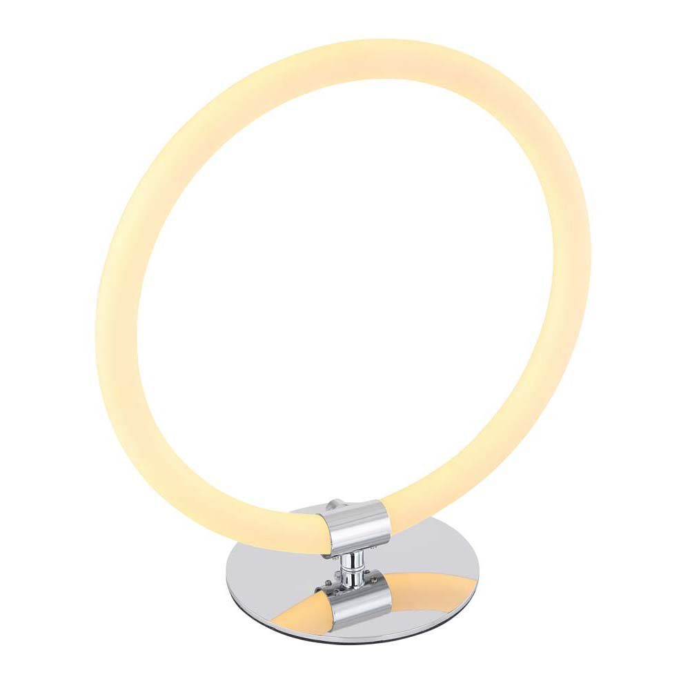 etc-shop LED Tischleuchte, LED-Leuchtmittel fest verbaut, Warmweiß, LED Tischleuchte Tischlampe Schalter Weiß Chrom Opal H 31