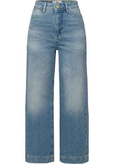 Freeman T. Porter Weite Jeans Wide-leg Jeans (1-tlg) mit Blütenstickerei hinten am Bund