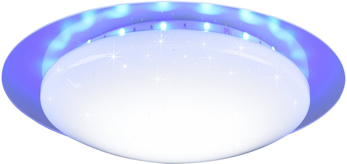 LED fest Ø Deckenleuchte Dimmer getrennt Dimmer, mit 35 Joleen, Helligkeitsstufen, Backlight, TRIO Starlight-Effekt, Fernbed., inkl. RGB integriert, schaltbar, LED Farbwechsler, mehrere cm Leuchten