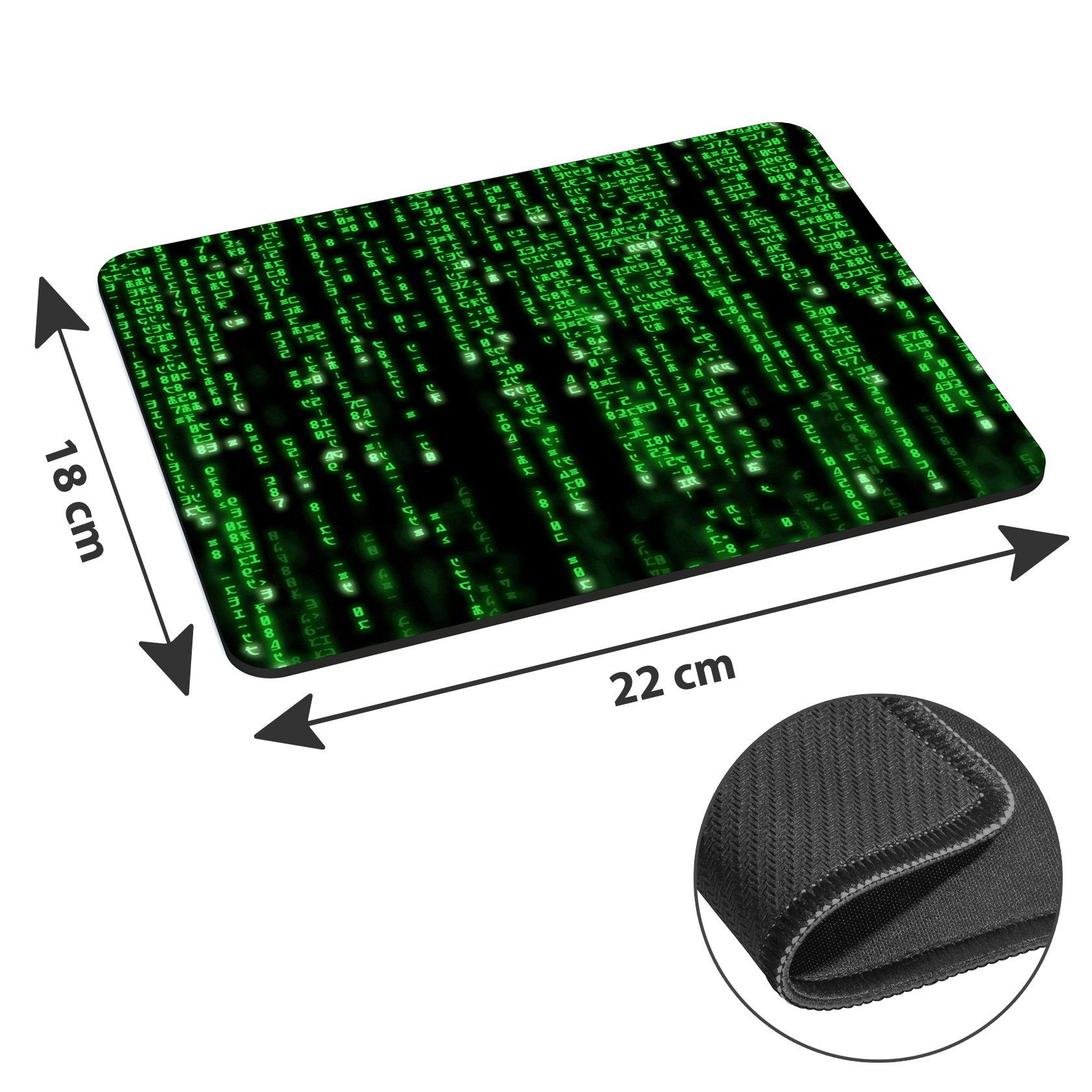 PEDEA Gaming Mauspad 22 cm x 18 cm mit Motiv (Größe L), mit vernähten Rändern und Rutschfester Unterseite – Bild 2 von 4