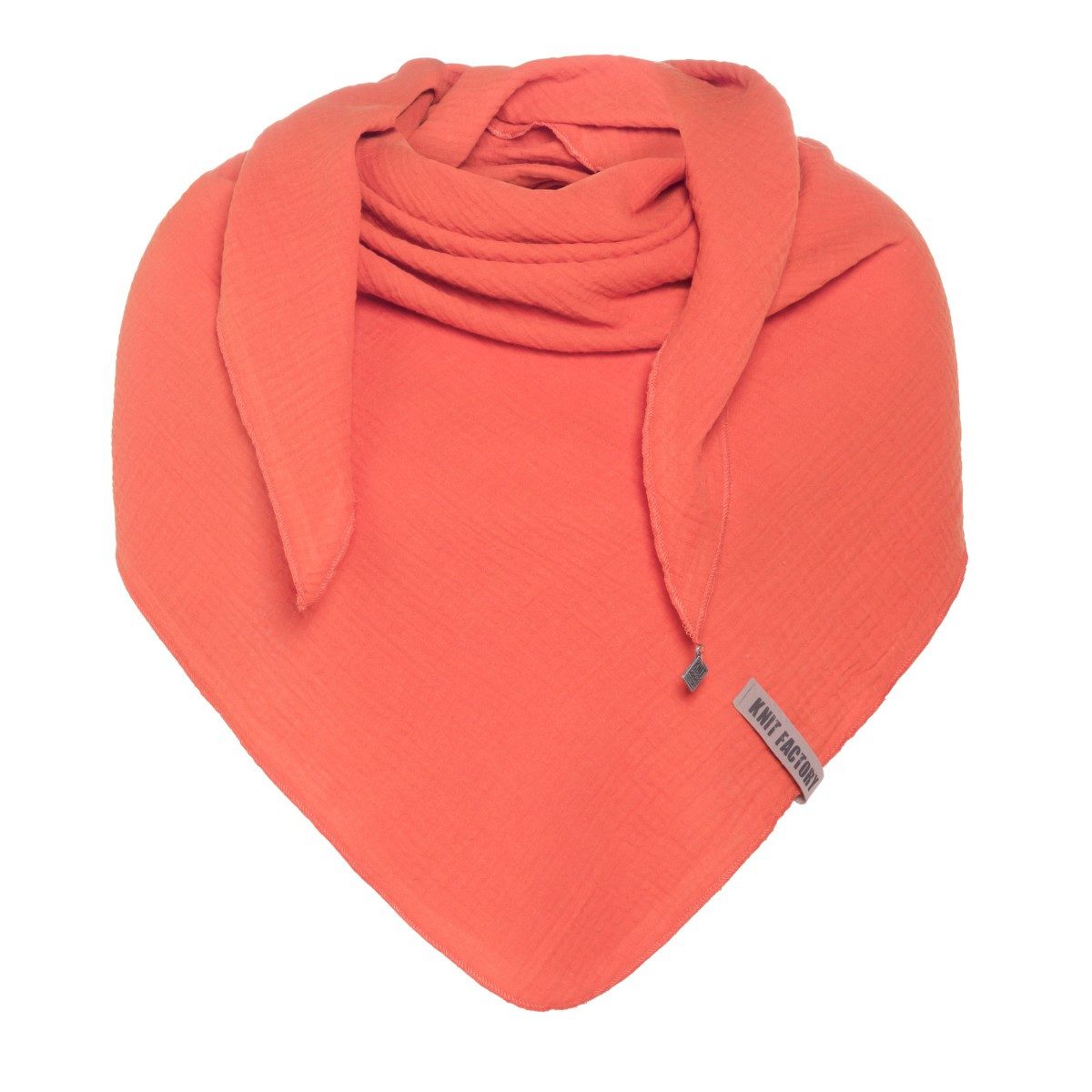 Knit Factory Strickschal Liv Dreieckstuch Sunset Orange 190x85 cm, (1-St), Modell Liv, für Frühjahr, Sommer