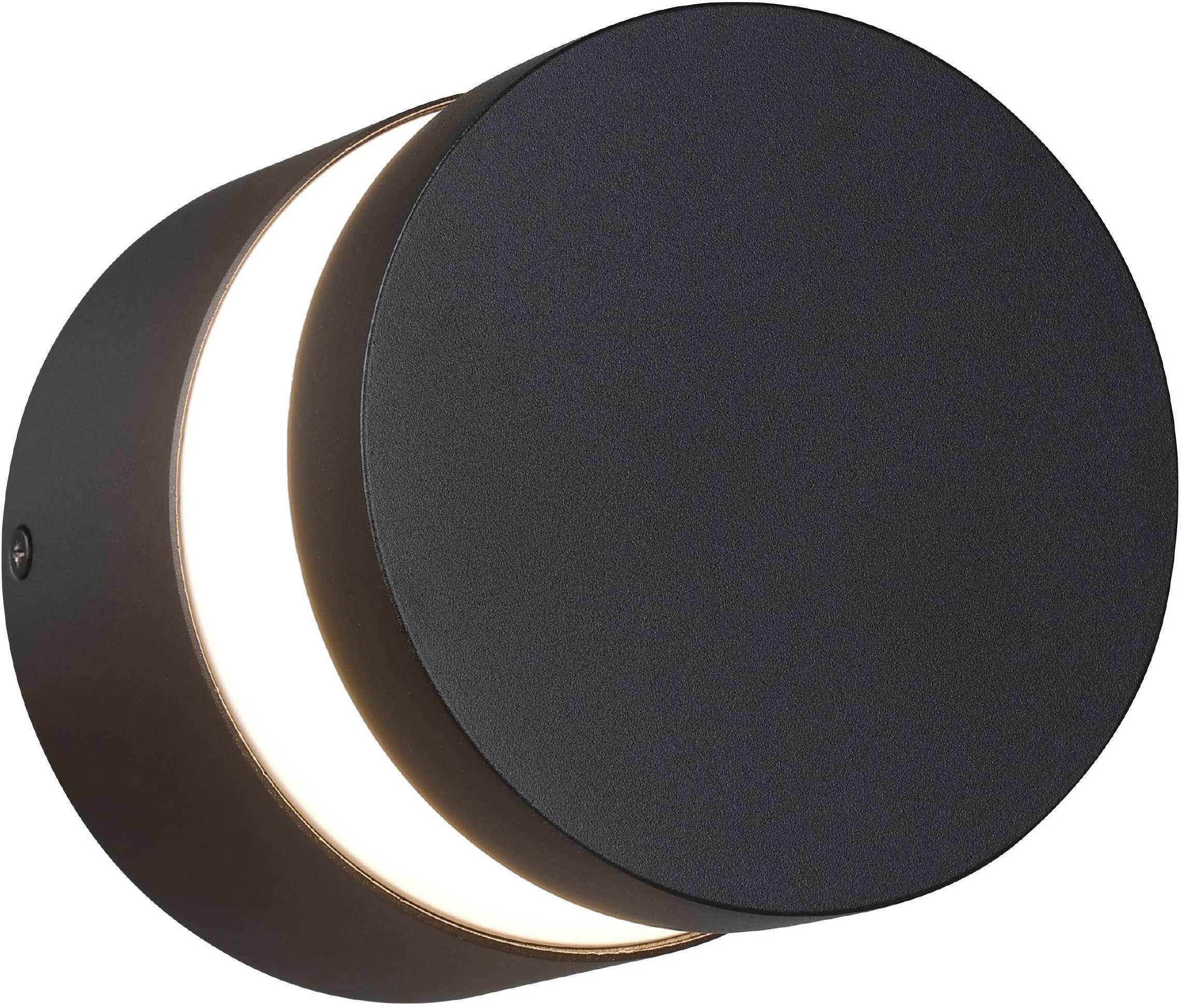 EGLO Wandleuchte Melzo Außen-Wandlampe, Außenlampe aus Aluguss und Kunststoff, IP44, LED fest integriert, Warmweiß, Wand-/Deckenleuchte - H13 x Ø13,5 cm - schwarz - 1X11W inkl.