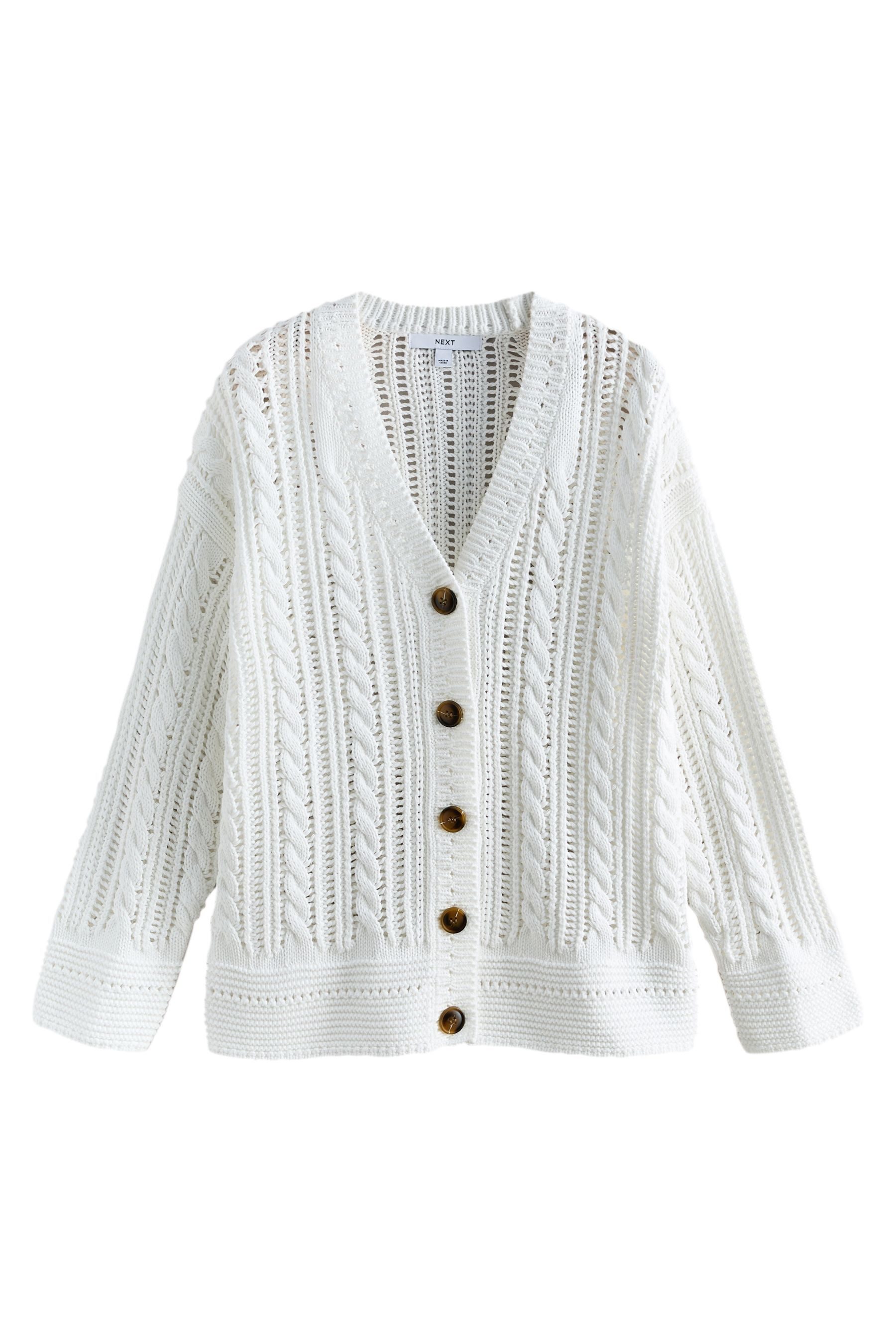 Strickjacke Strickjacke mit Zopfmuster im Cricket-Style